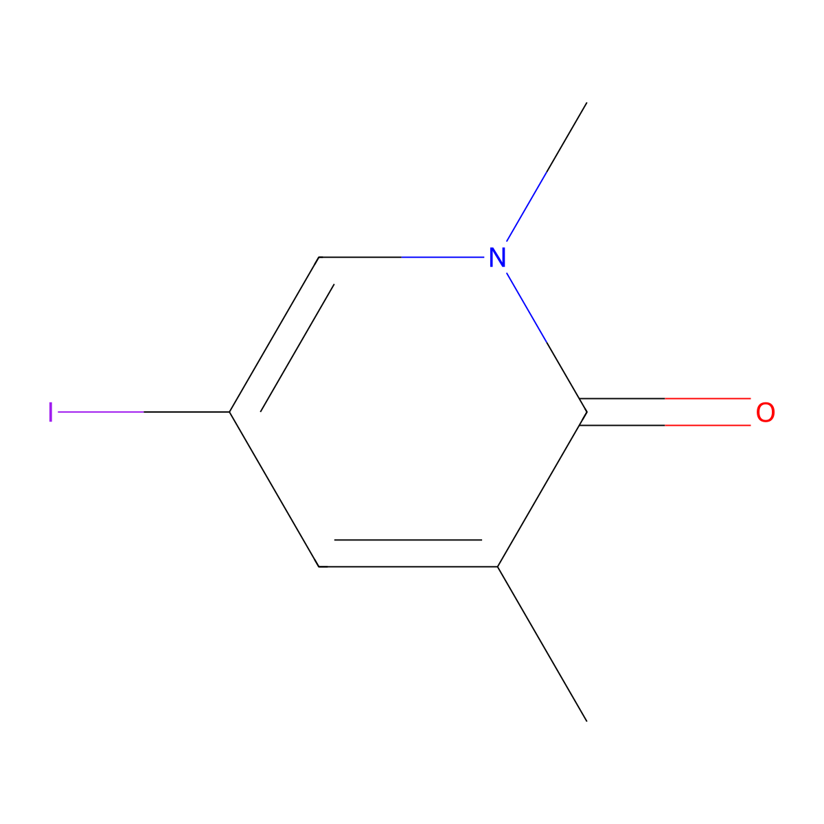 5-iodo-1,3-dimethylpyridin-2(1H)-one molecular structure, CAS 1627933-29-2