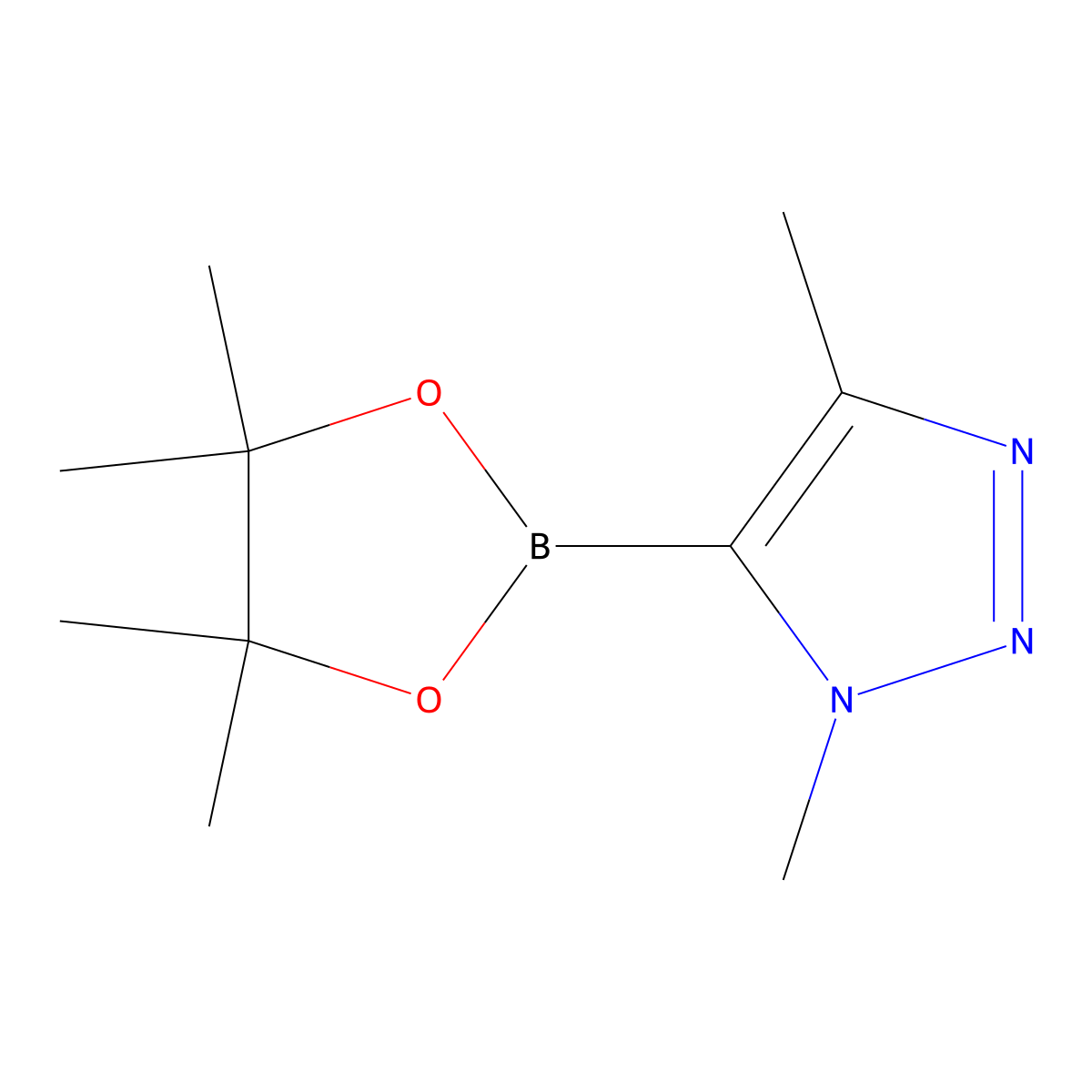 1,4-dimethyl-5-(4,4,5,5-tetramethyl-1,3,2-dioxaborolan-2-yl)-1H-1,2,3-triazole molecular structure, CAS 1627933-42-9