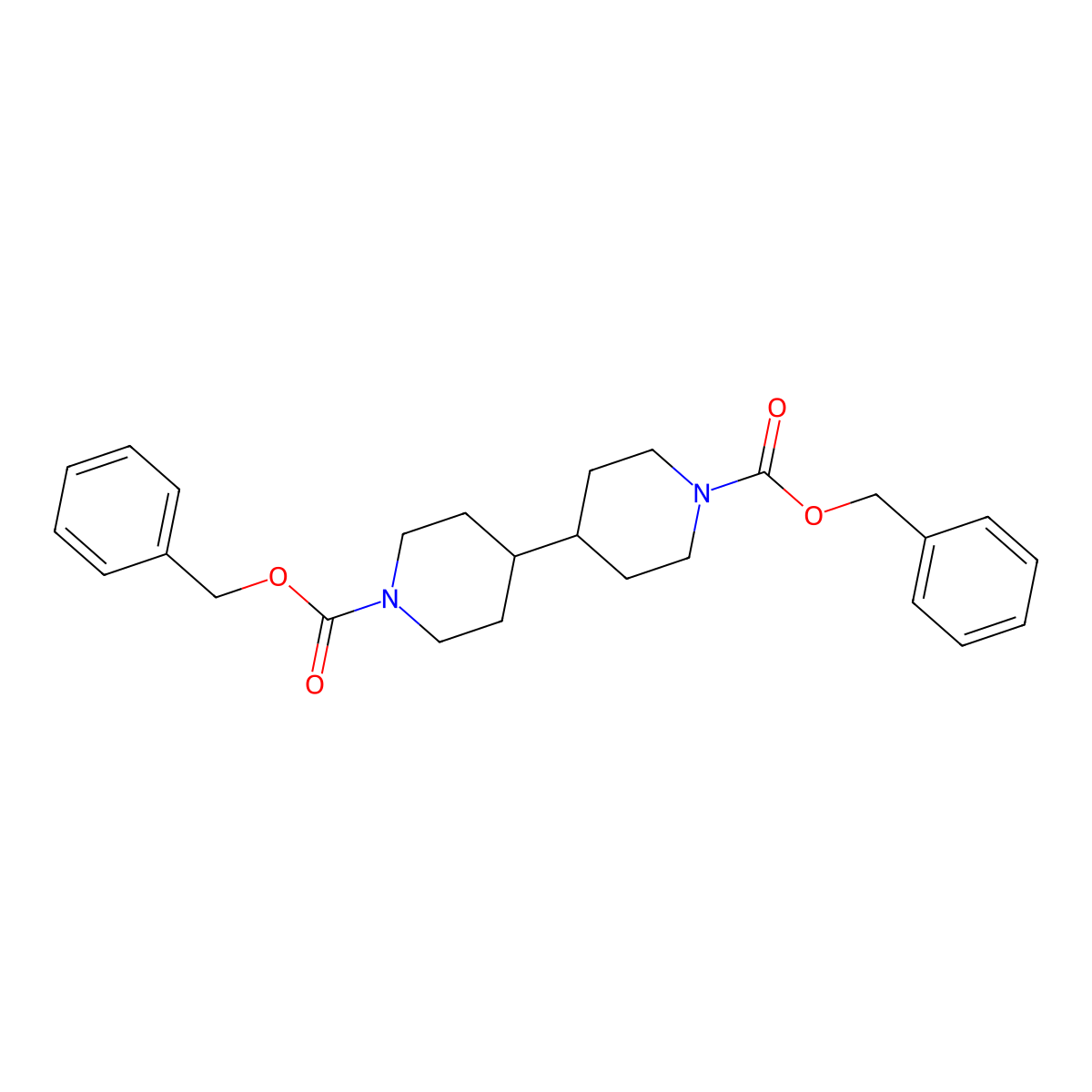 Dibenzyl 4,4'-bipiperidine-1,1'-dicarboxylate molecular structure, CAS 1627934-02-4