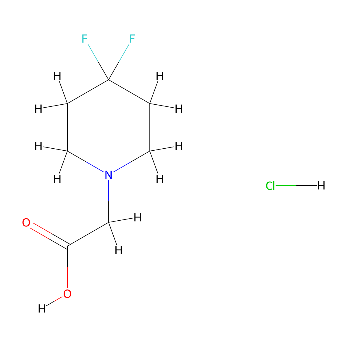 2-(4,4-Difluoropiperidin-1-yl)acetic acid hydrochloride molecular structure, CAS 1627952-61-7