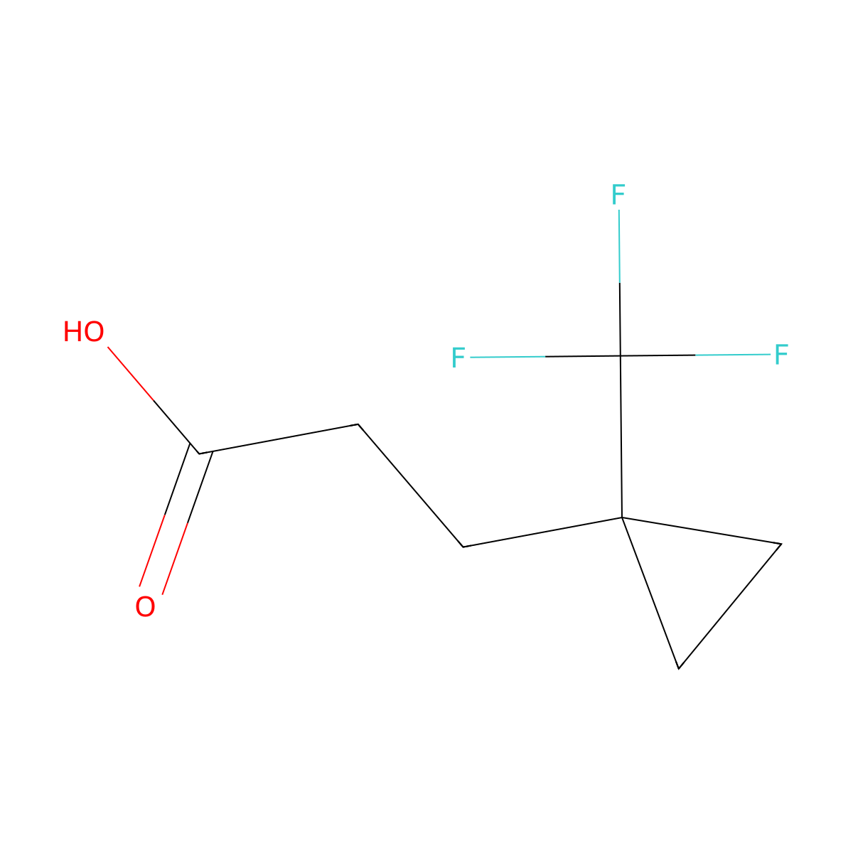 3-(1-(Trifluoromethyl)cyclopropyl)propanoic acid molecular structure, CAS 1627952-64-0