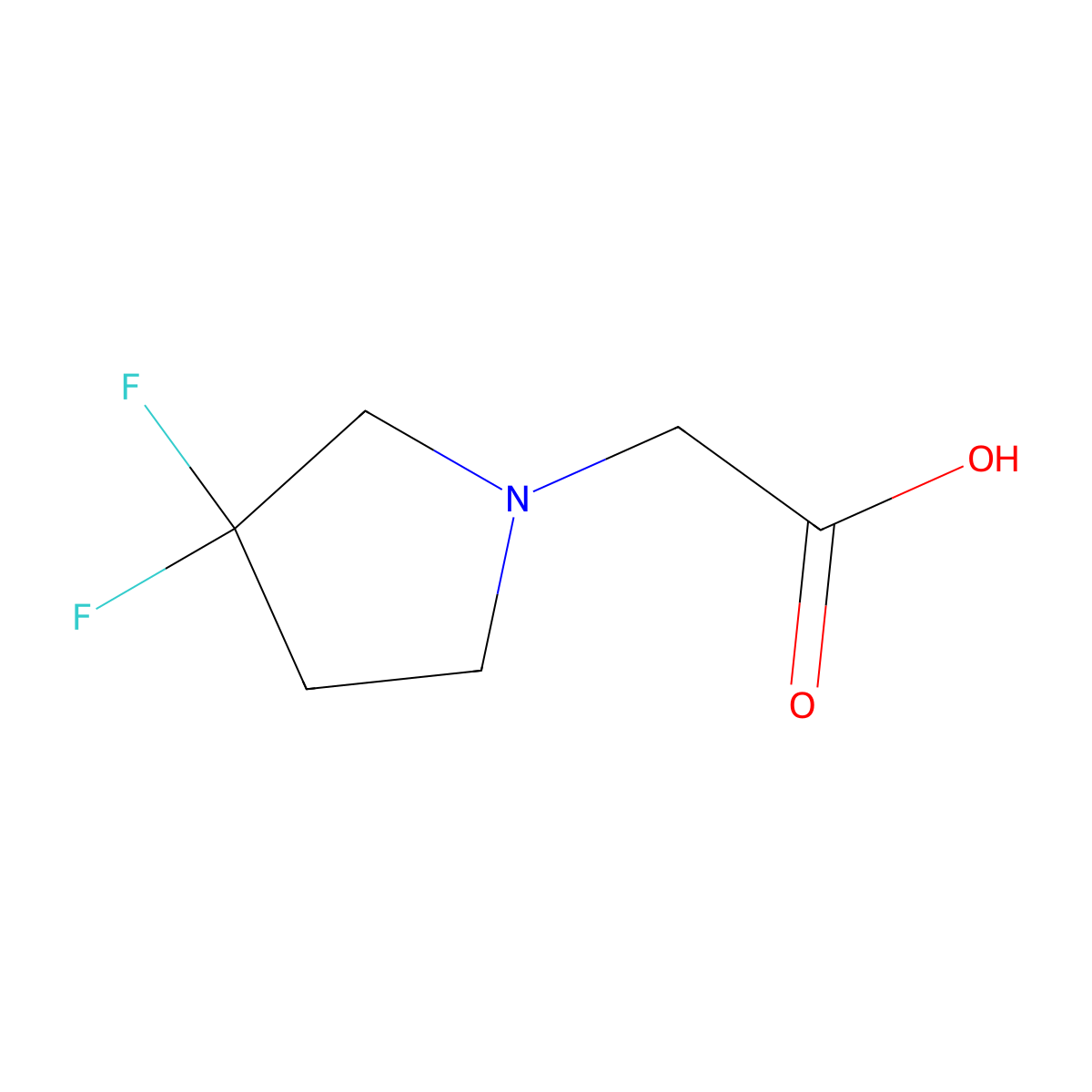 2-(3,3-Difluoropyrrolidin-1-yl)acetic acid molecular structure, CAS 1627953-21-2