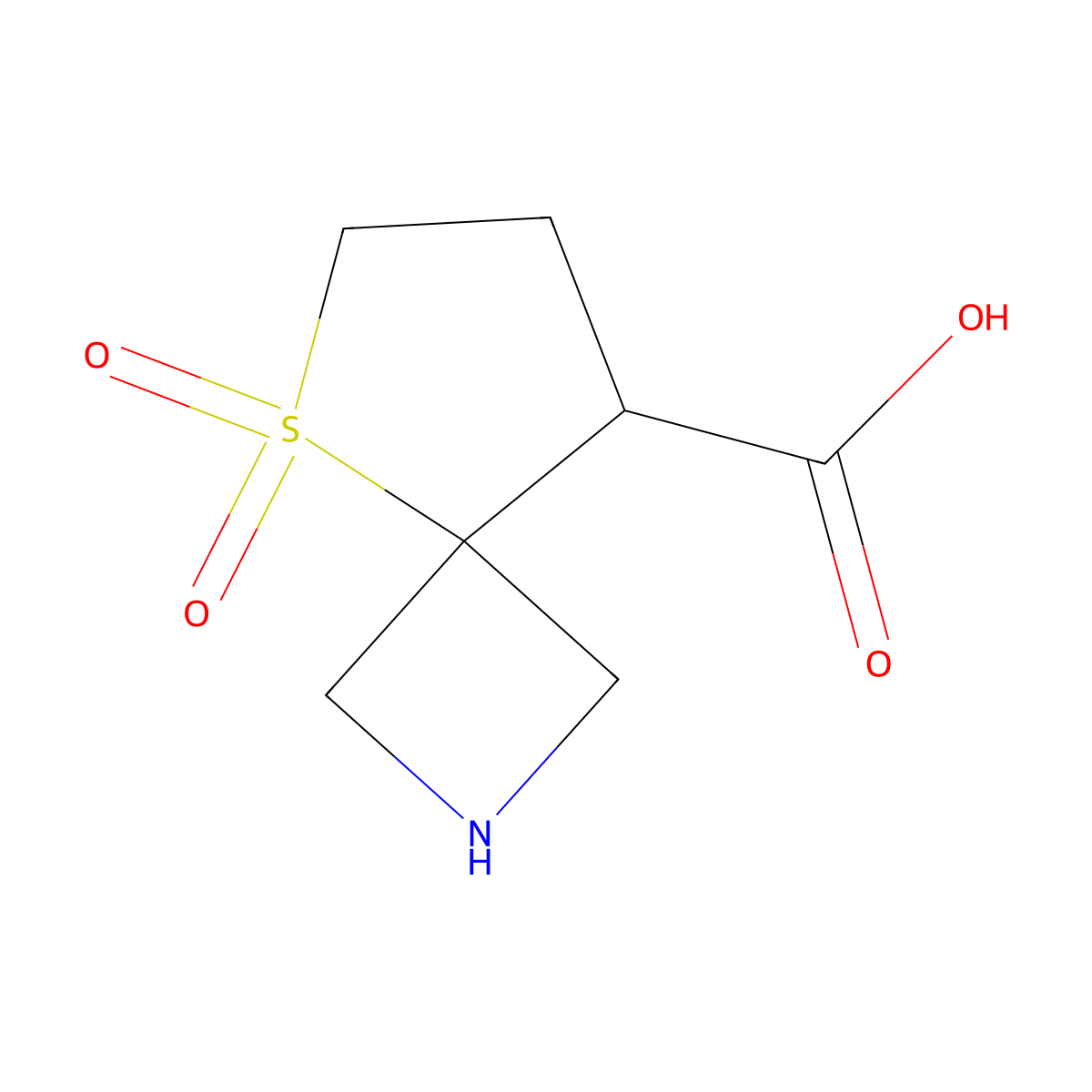 5,5-Dioxo-5lambda6-thia-2-azaspiro[3.4]octane-8-carboxylic acid molecular structure, CAS 1627965-05-2