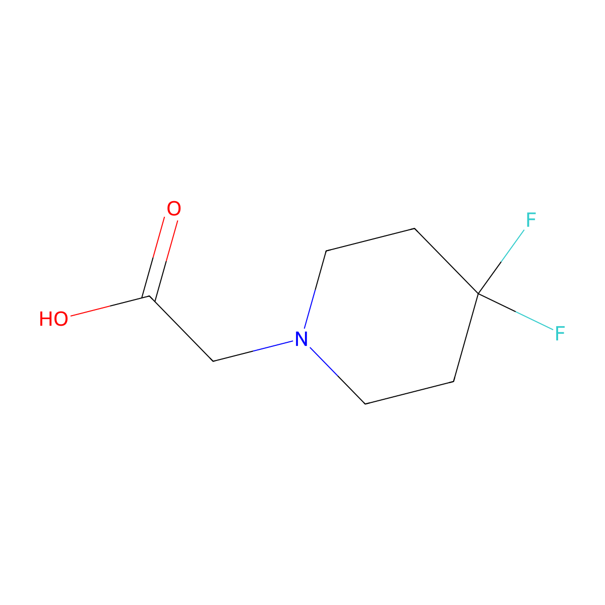 2-(4,4-Difluoropiperidin-1-yl)acetic acid molecular structure, CAS 1627998-04-2