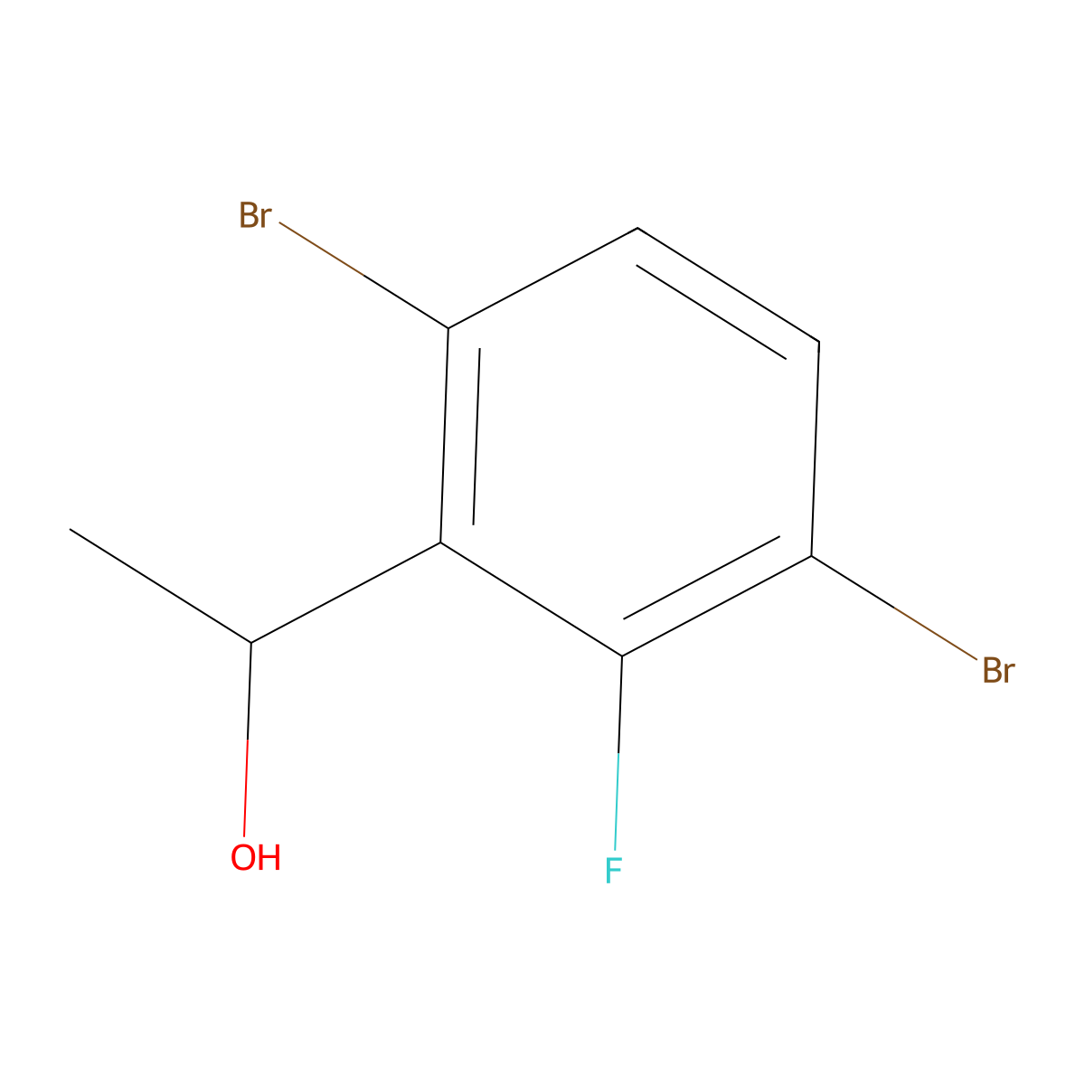 1-(3,6-Dibromo-2-fluorophenyl)ethanol molecular structure, CAS 1628003-34-8