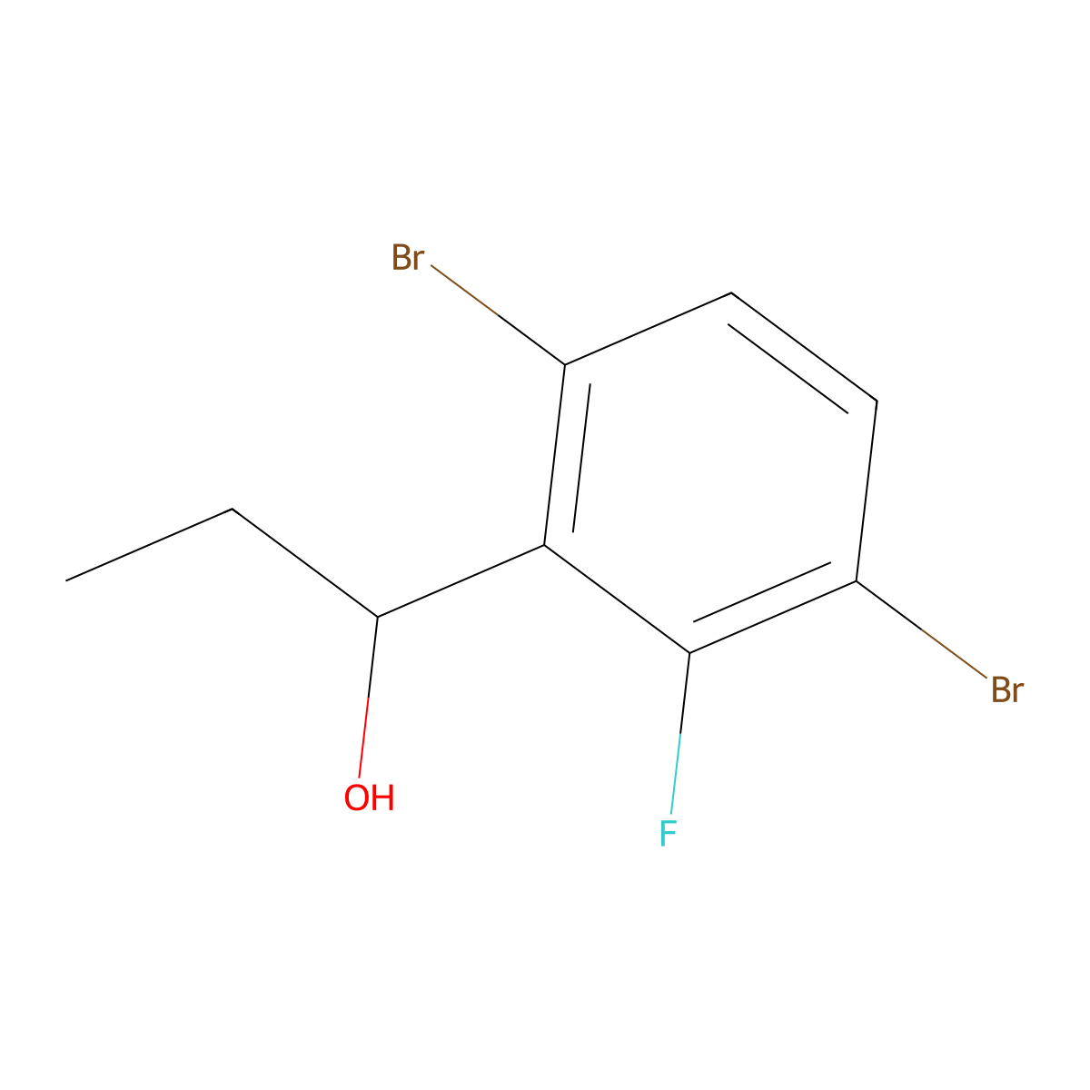 1-(3,6-Dibromo-2-fluorophenyl)propan-1-ol molecular structure, CAS 1628003-42-8