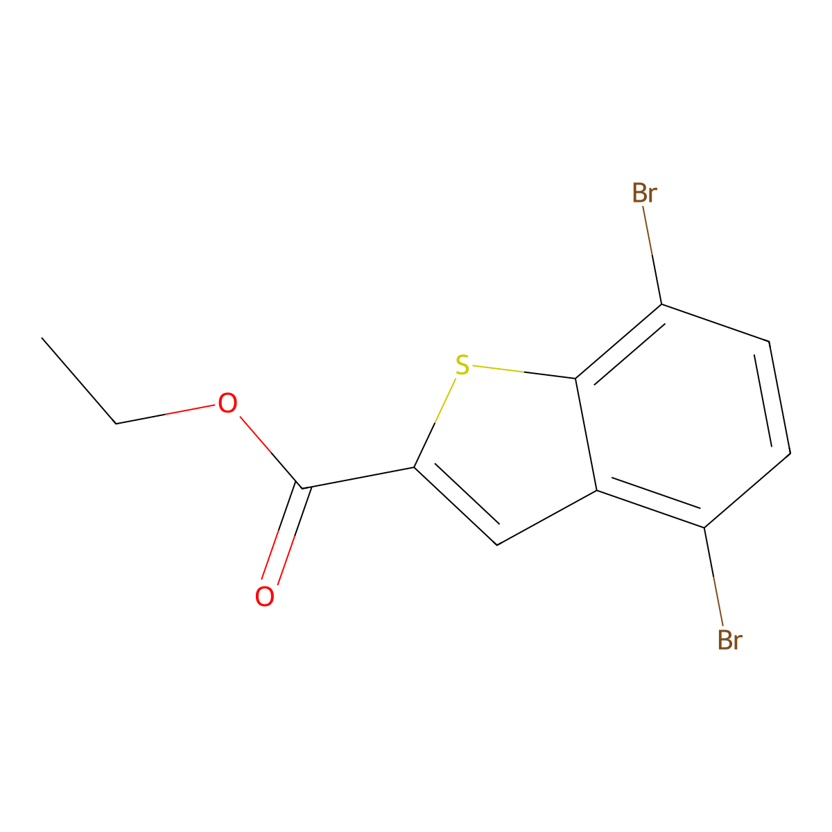 Ethyl 4,7-dibromobenzo[b]thiophene-2-carboxylate molecular structure, CAS 1628003-47-3