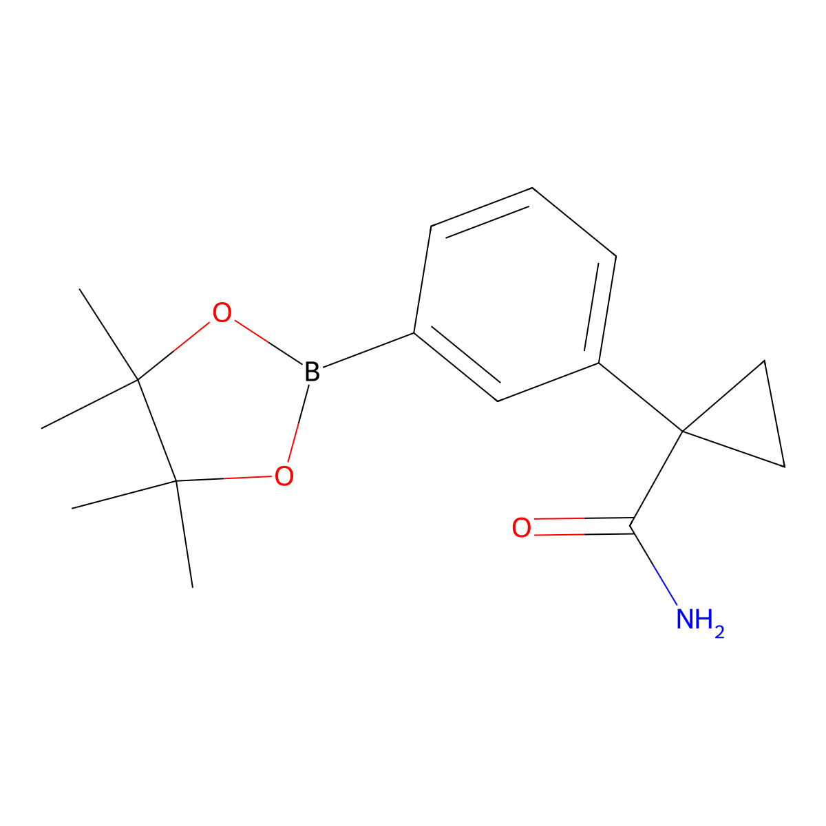1-[3-(Tetramethyl-1,3,2-dioxaborolan-2-yl)phenyl]cyclopropane-1-carboxamide molecular structure, CAS 1628010-77-4