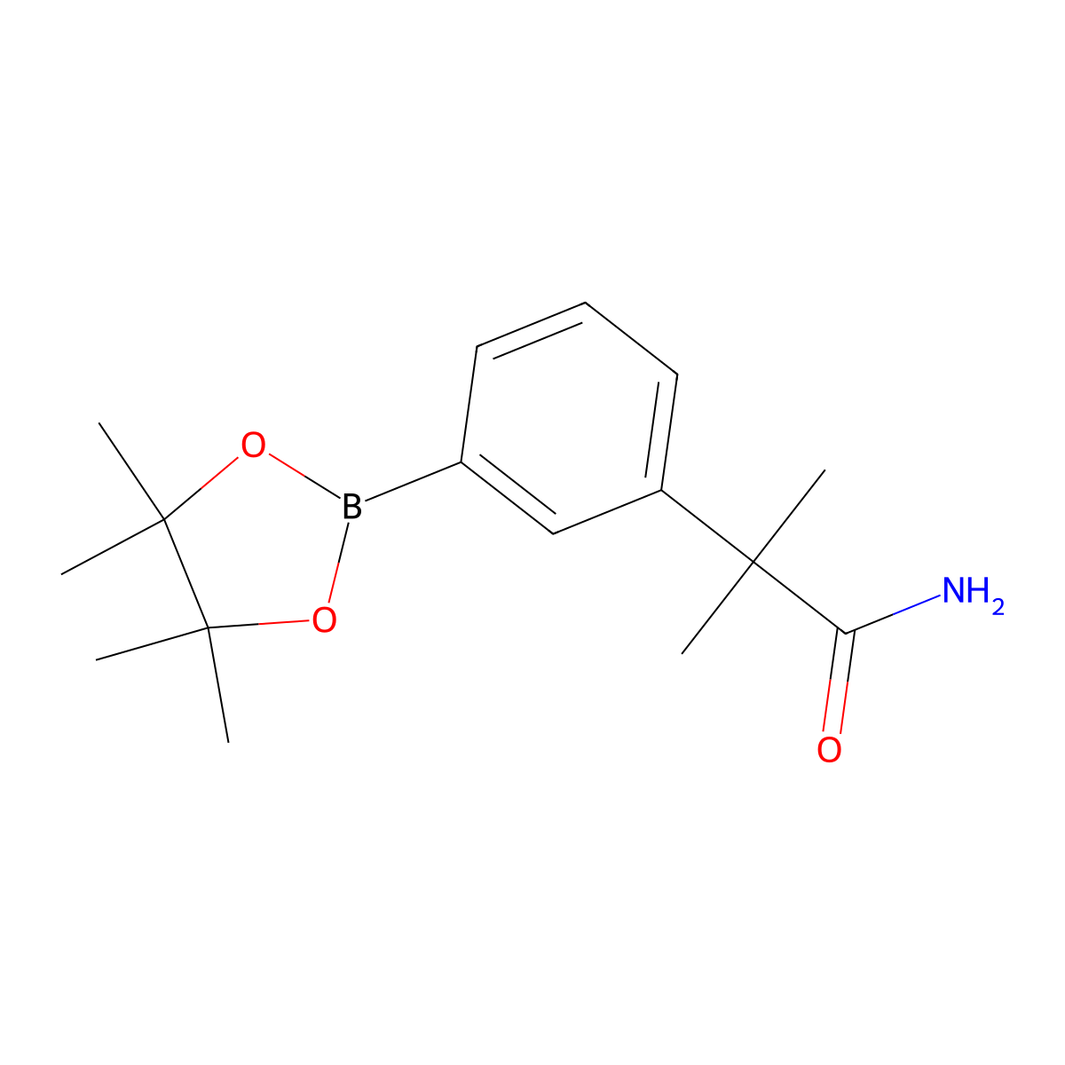 2-Methyl-2-[3-(tetramethyl-1,3,2-dioxaborolan-2-yl)phenyl]propanamide molecular structure, CAS 1628010-80-9