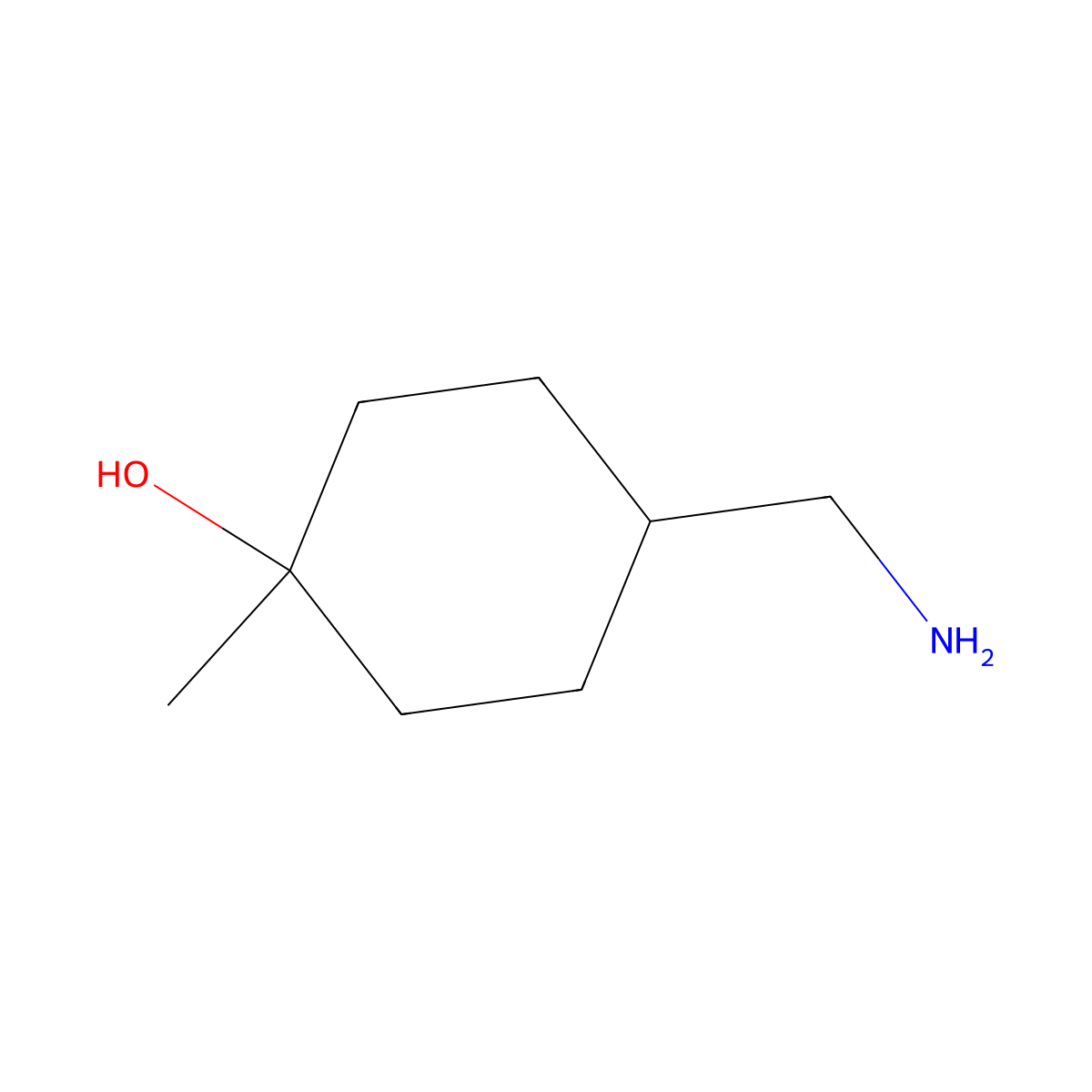 trans-4-(Aminomethyl)-1-methyl-cyclohexanol molecular structure, CAS 1628012-59-8