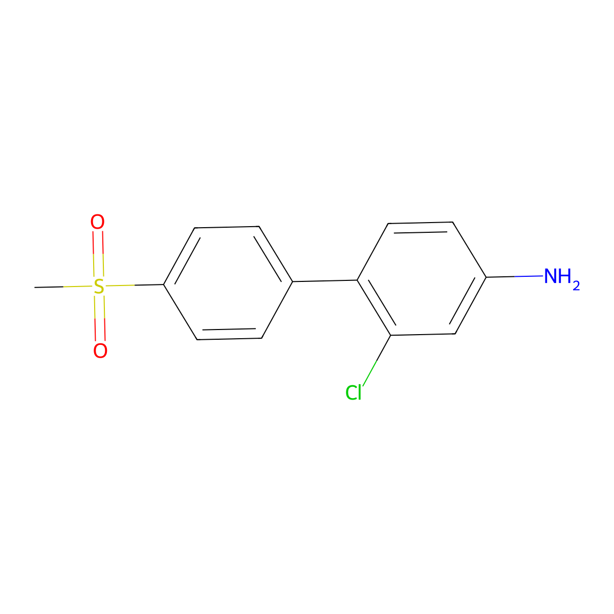 2-Chloro-4'-(methylsulfonyl)biphenyl-4-amine molecular structure, CAS 1628016-17-0