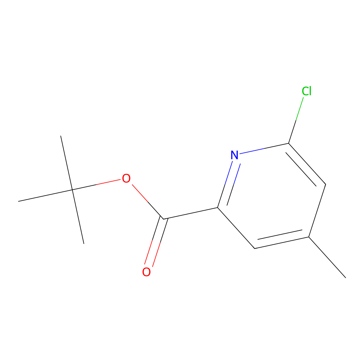 Tert-butyl 6-chloro-4-methylpicolinate molecular structure, CAS 1628030-84-1