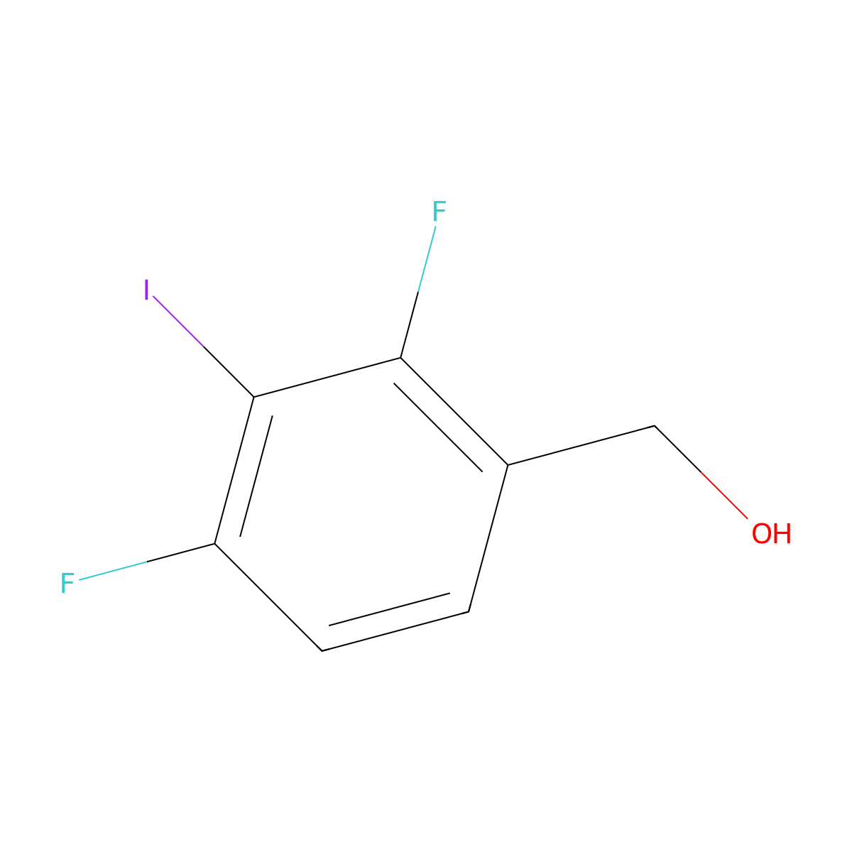 (2,4-Difluoro-3-iodophenyl)methanol molecular structure, CAS 1628040-36-7