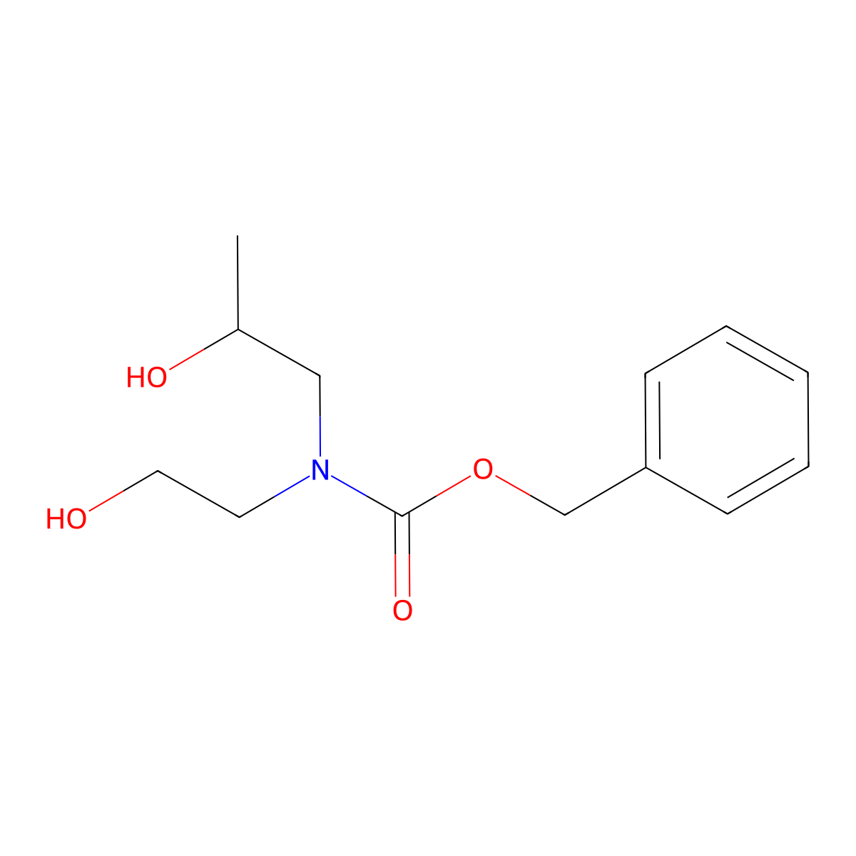 benzyl N-(2-hydroxyethyl)-N-(2-hydroxypropyl)carbamate molecular structure, CAS 1628061-76-6