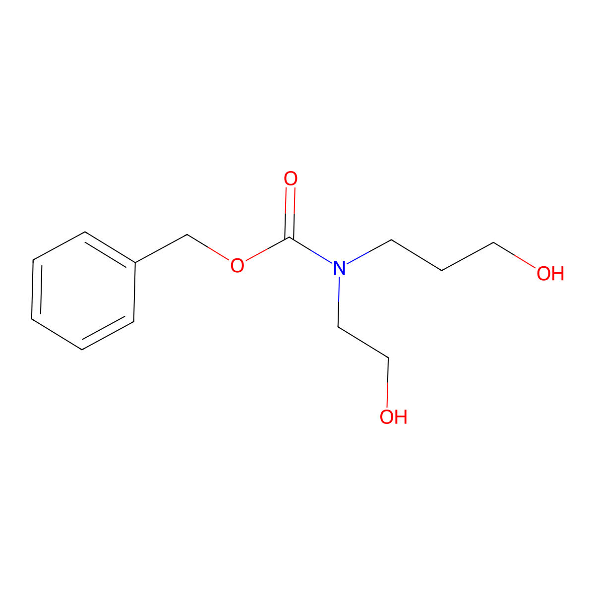 benzyl N-(2-hydroxyethyl)-N-(3-hydroxypropyl)carbamate molecular structure, CAS 1628061-77-7