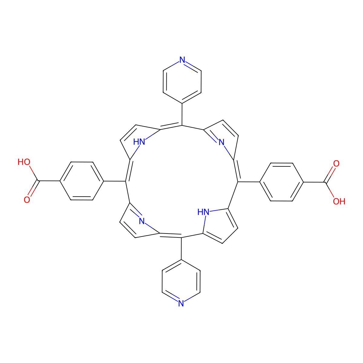 5,15-Di(4-pyridyl)-10,20-di(4-carboxyphenyl)porphine molecular structure, CAS 1628065-30-4
