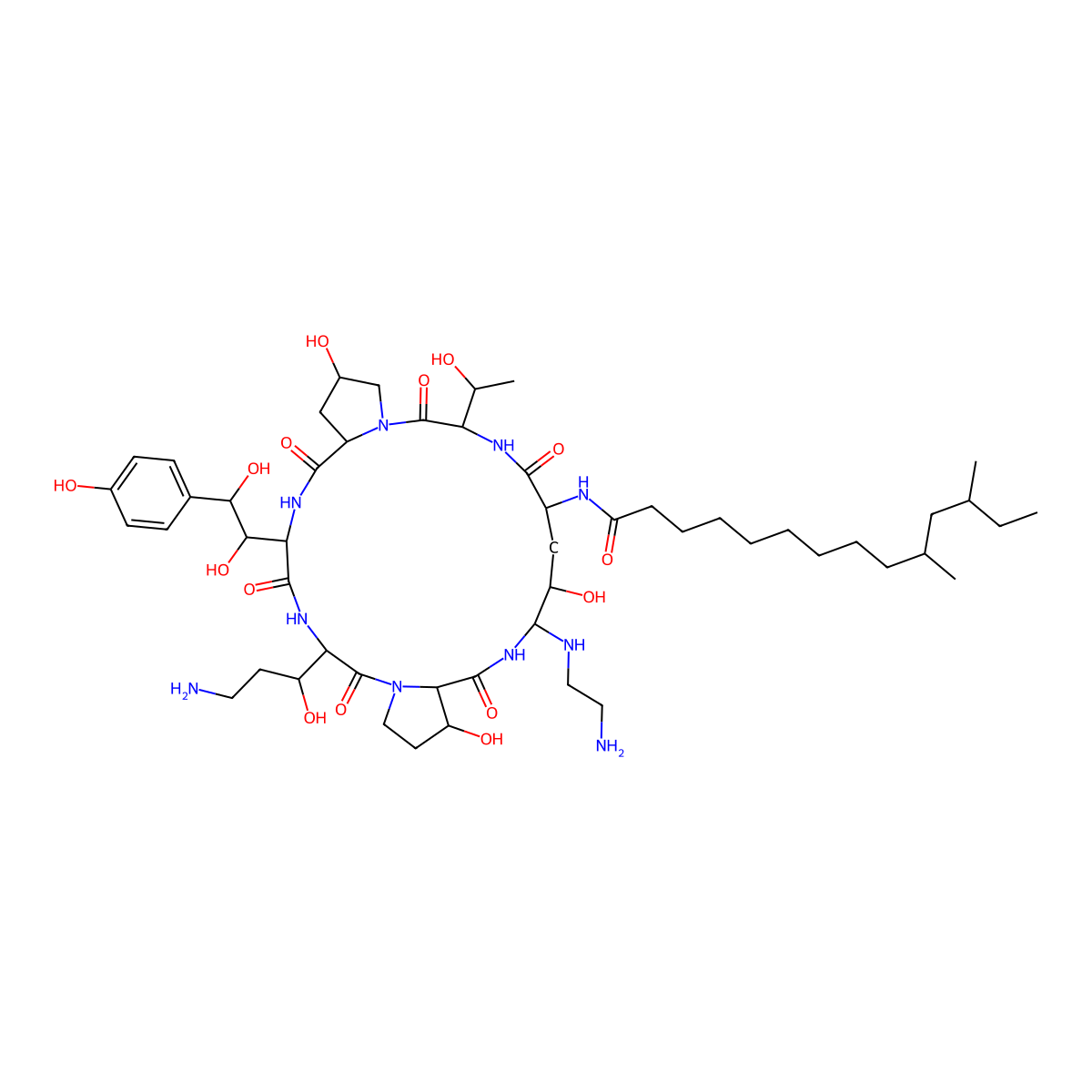 Caspofungin molecular structure, CAS 162808-62-0