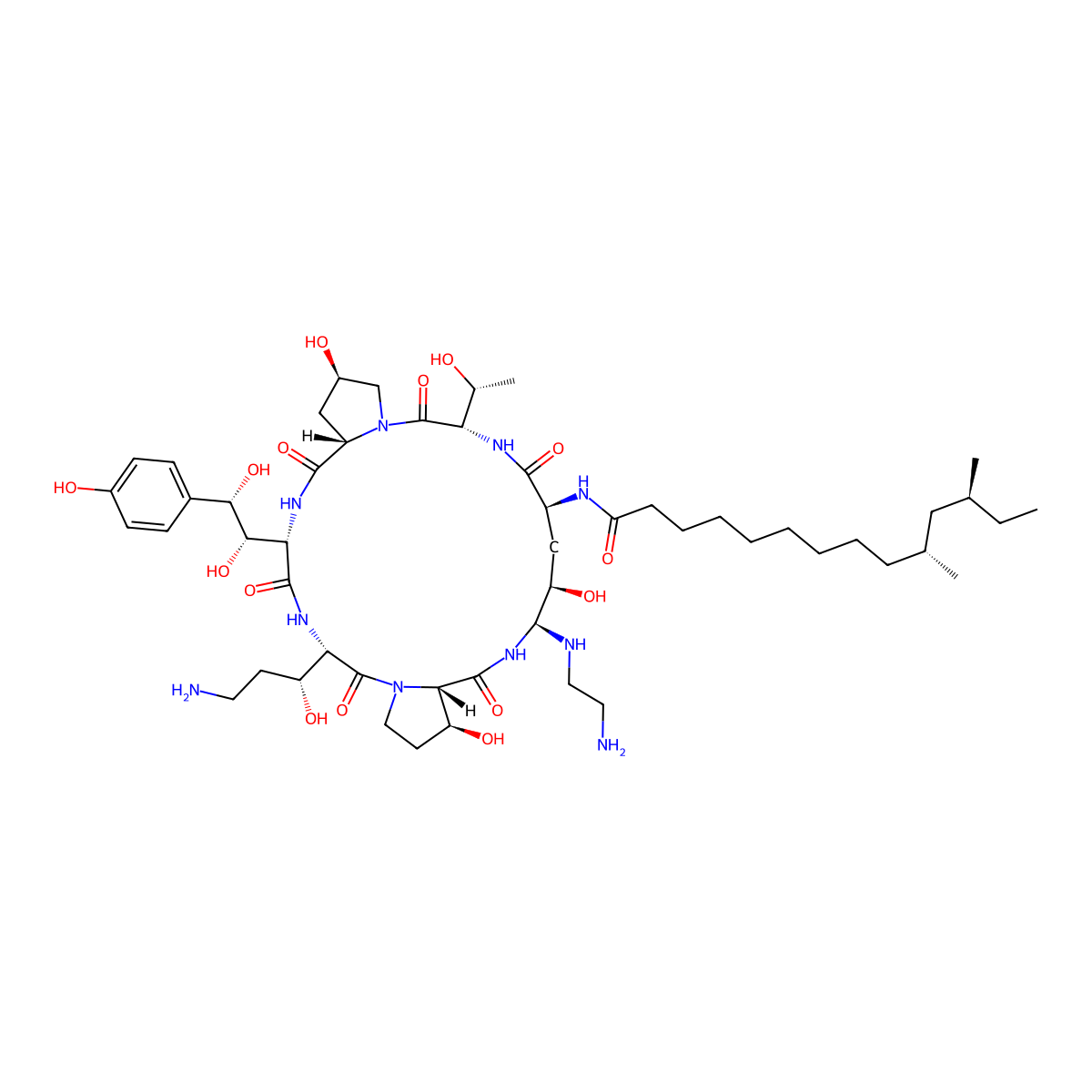 Caspofungin molecular structure, CAS 162808-62-0