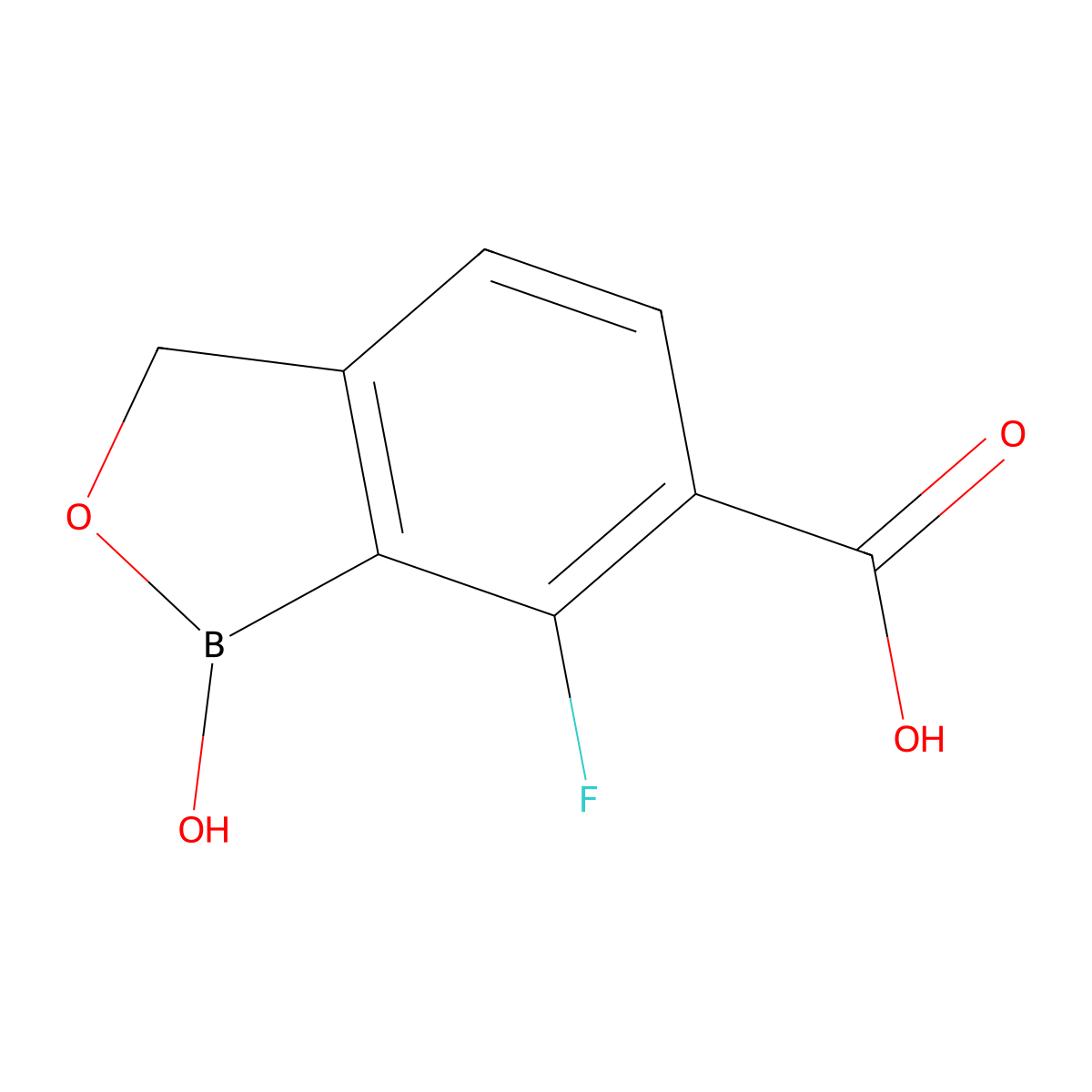 7-Fluoro-1-hydroxy-1,3-dihydrobenzo[c][1,2]oxaborole-6-carboxylic acid molecular structure, CAS 1628151-46-1