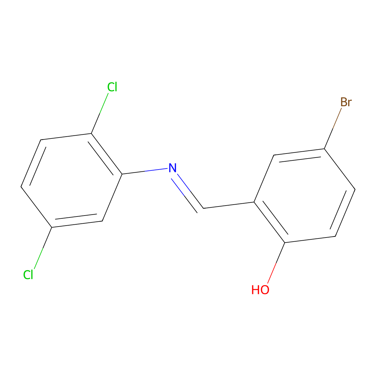 4-bromo-2-{(E)-[(2,5-dichlorophenyl)imino]methyl}phenol molecular structure, CAS 1628172-77-9