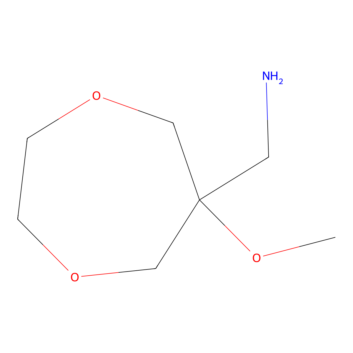 (6-Methoxy-1,4-dioxepan-6-yl)methanamine molecular structure, CAS 1628175-45-0