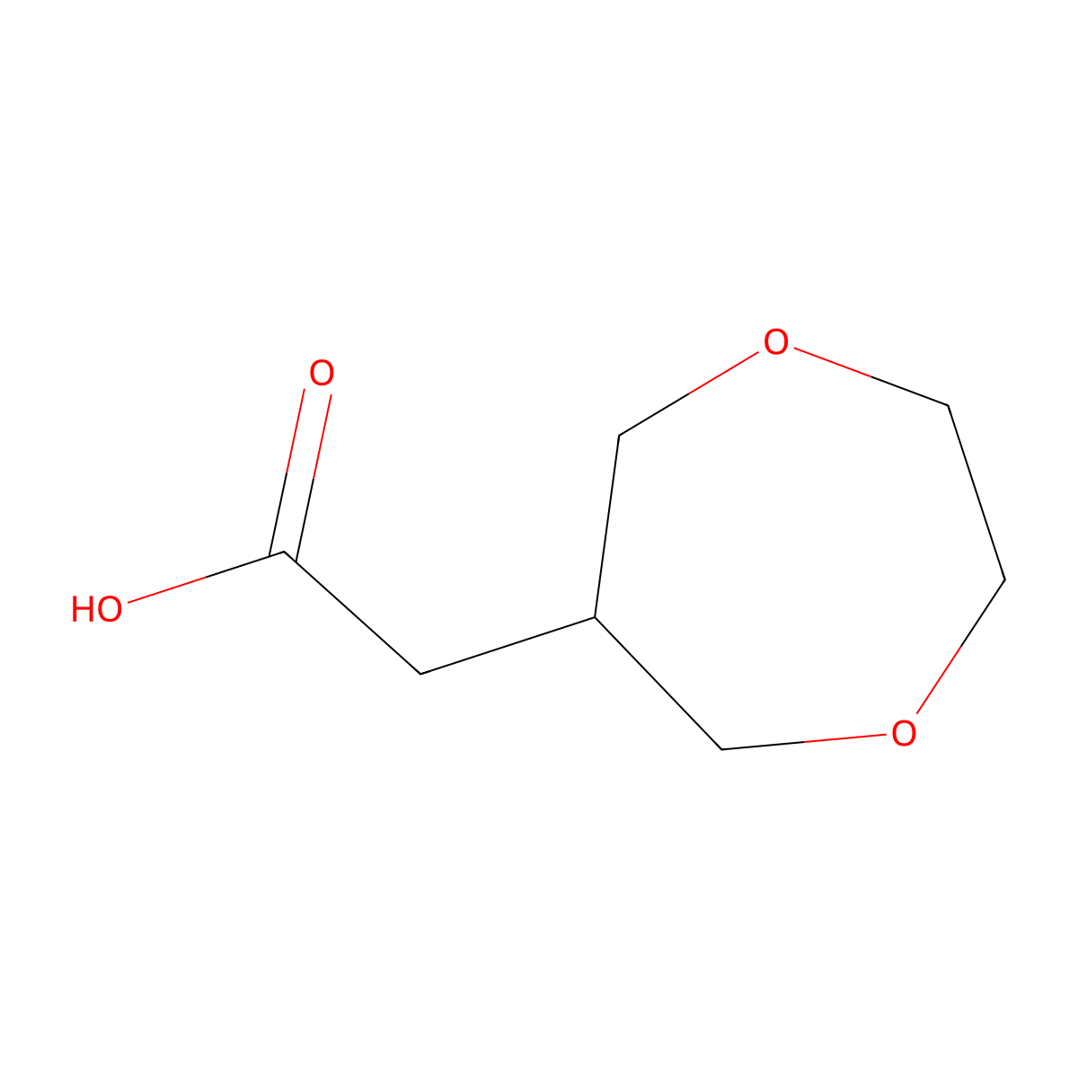 2-(1,4-Dioxepan-6-yl)acetic acid molecular structure, CAS 1628175-87-0