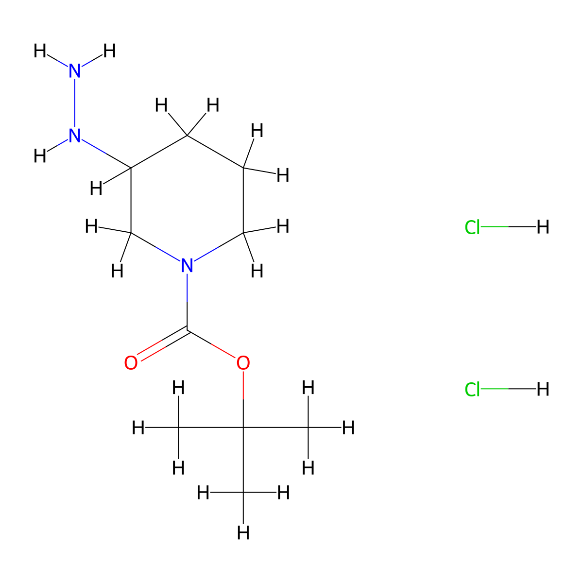 tert-Butyl 3-hydrazinylpiperidine-1-carboxylate dihydrochloride molecular structure, CAS 1628179-35-0