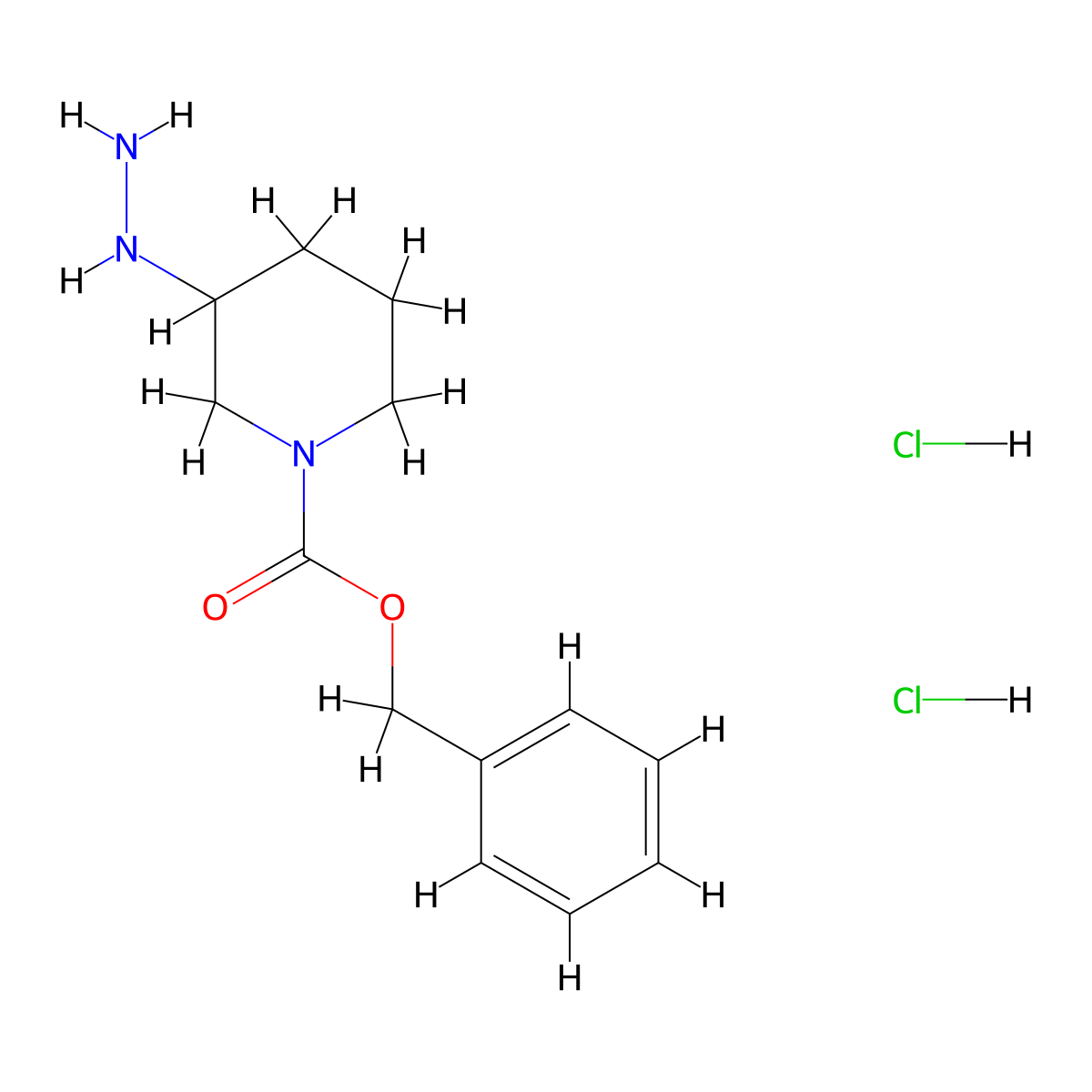1-Cbz-3-hydrazinylpiperidine Dihydrochloride molecular structure, CAS 1628179-36-1