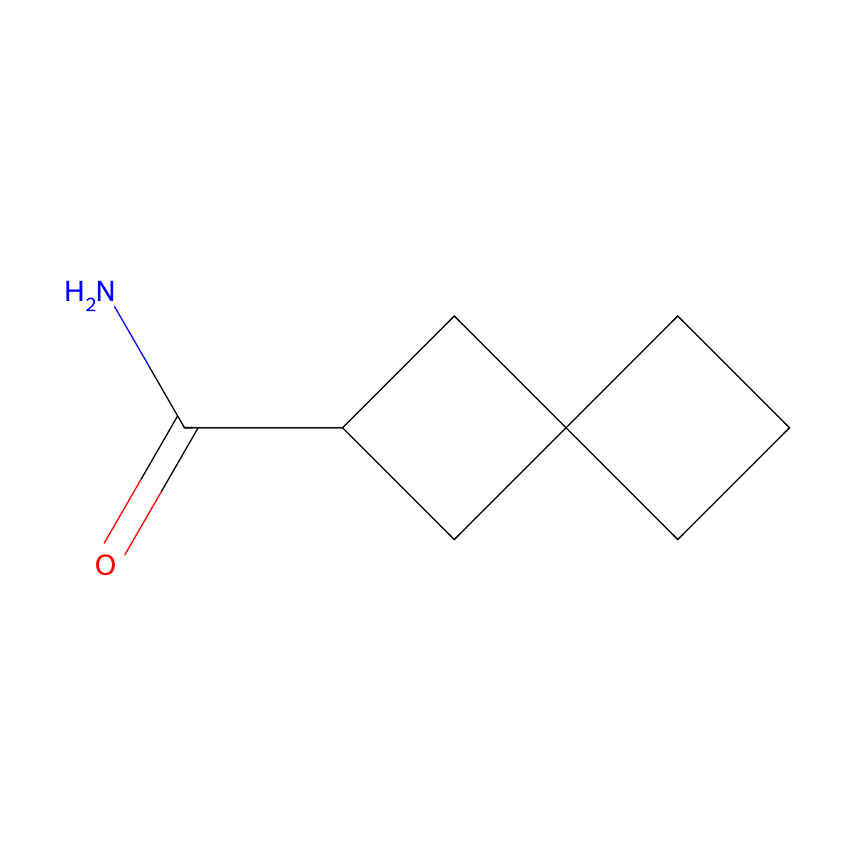 Spiro[3.3]heptane-2-carboxamide molecular structure, CAS 1628184-66-6