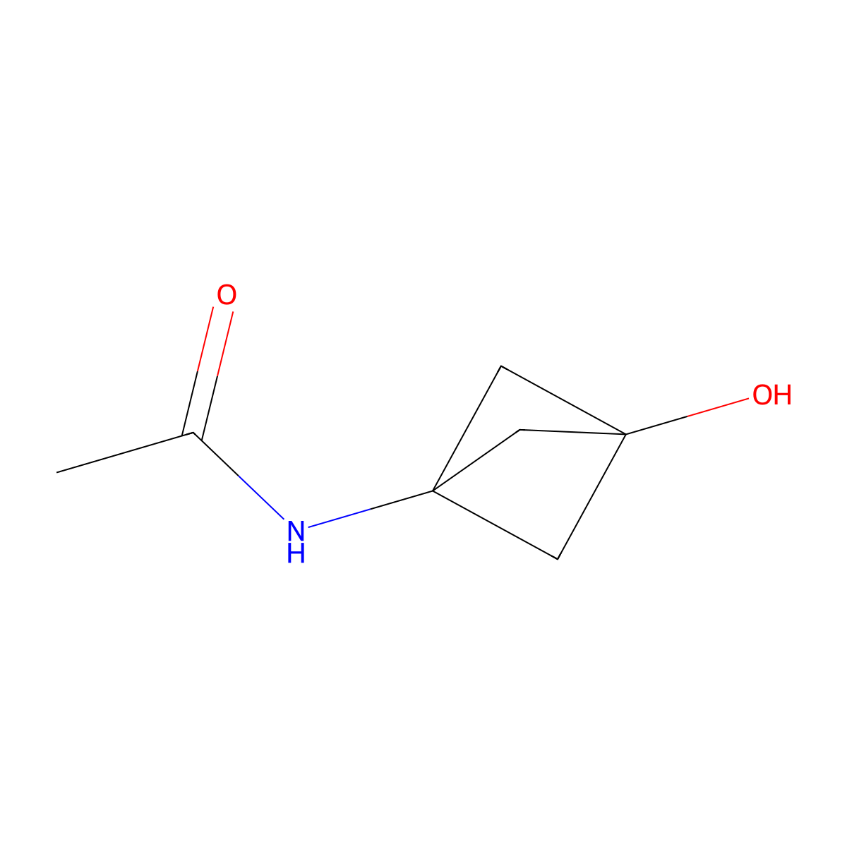 N-{3-hydroxybicyclo[1.1.1]pentan-1-yl}acetamide molecular structure, CAS 1628196-21-3
