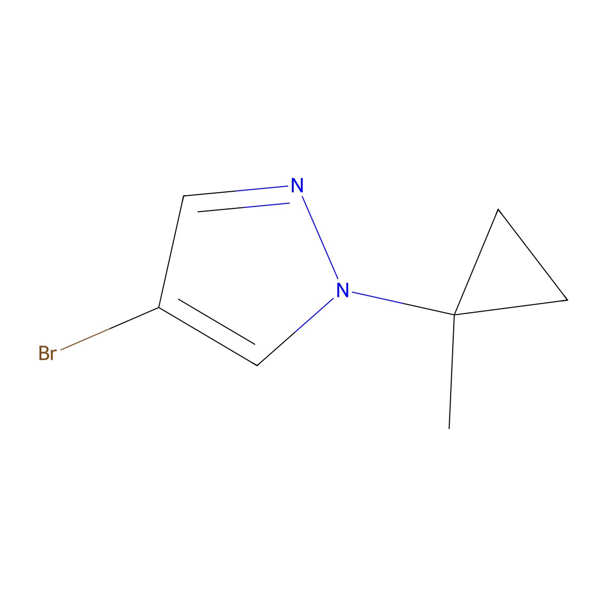 4-Bromo-1-(1-methylcyclopropyl)-1H-pyrazole molecular structure, CAS 1628214-21-0