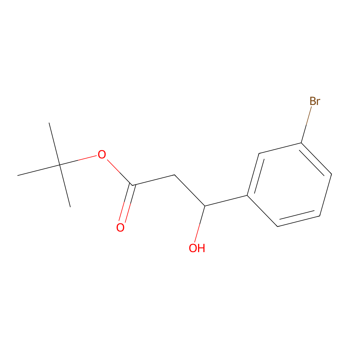 1,1-Dimethylethyl 3-bromo-beta-hydroxybenZenepropanoate molecular structure, CAS 1628223-23-3