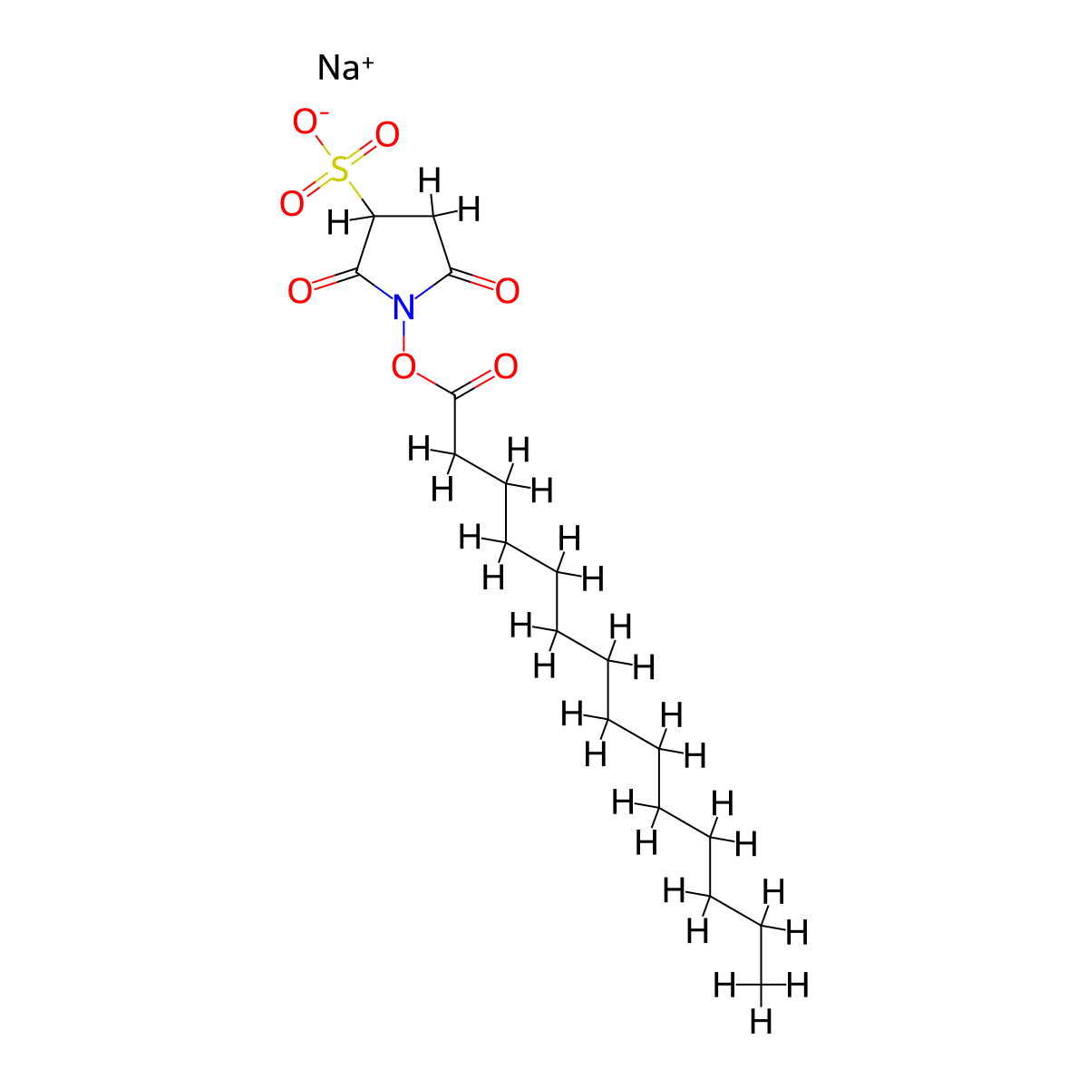 Sulfosuccinimidyl Myristate Sodium molecular structure, CAS 162823-01-0
