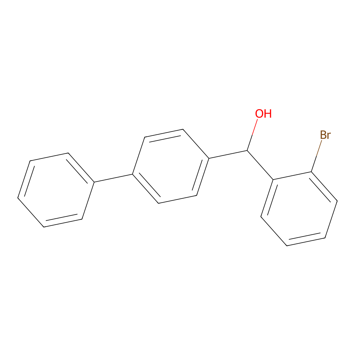 alpha-(2-Bromophenyl)[1,1'-biphenyl]-4-methanol molecular structure, CAS 162824-32-0