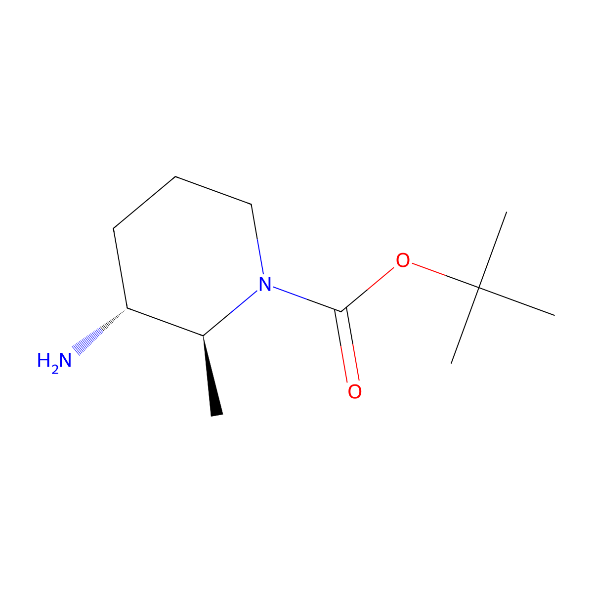 trans-Tert-butyl 3-amino-2-methylpiperidine-1-carboxylate molecular structure, CAS 1628258-93-4