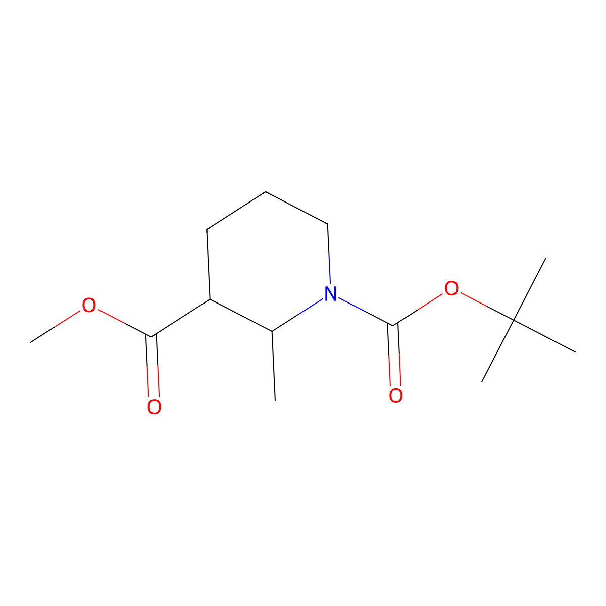 (2R,3R)-1-tert-Butyl 3-methyl 2-methylpiperidine-1,3-dicarboxylate molecular structure, CAS 1628258-96-7