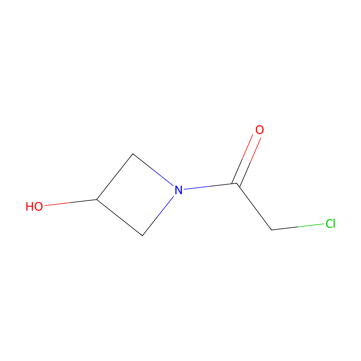 2-Chloro-1-(3-hydroxyazetidin-1-yl)ethan-1-one molecular structure, CAS 1628263-61-5