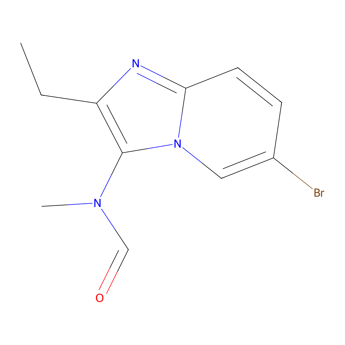 N-(6-Bromo-2-ethylimidazo[1,2-a]pyridin-3-yl)-N-methylformamide molecular structure, CAS 1628263-93-3