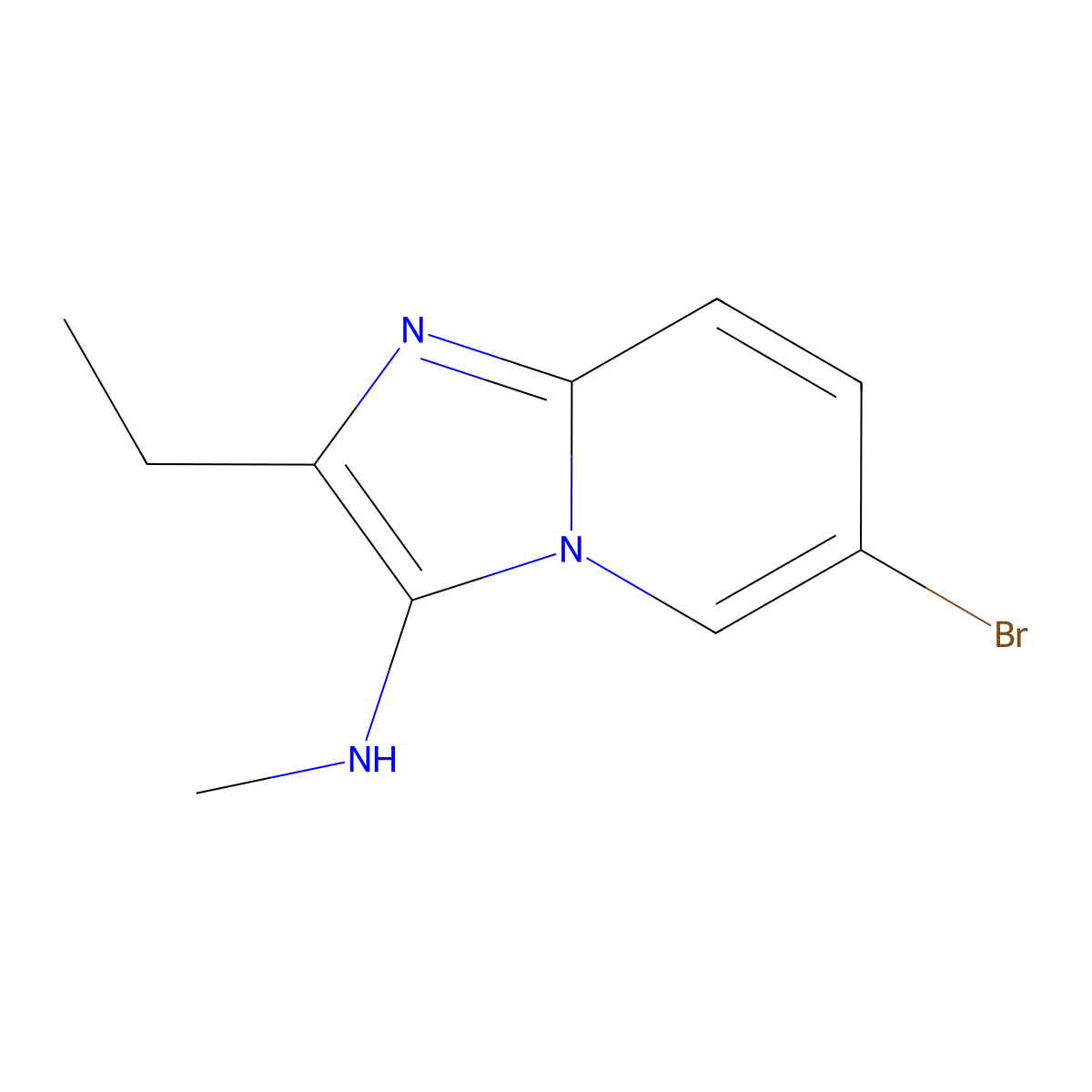 6-bromo-2-ethyl-N-methylimidazo[1,2-a]pyridin-3-amine molecular structure, CAS 1628264-05-0