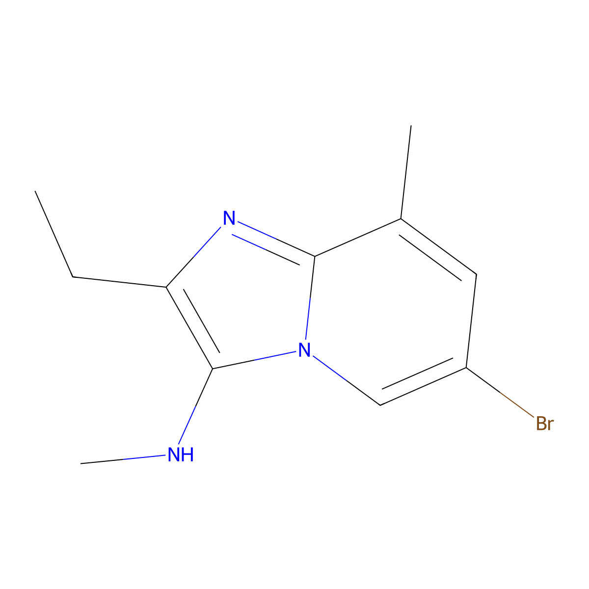 6-bromo-2-ethyl-N,8-dimethylimidazo[1,2-a]pyridin-3-amine molecular structure, CAS 1628264-07-2