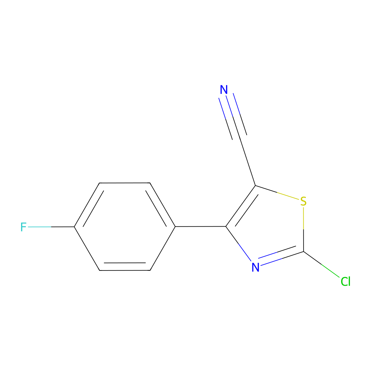 2-Chloro-4-(4-fluorophenyl)thiazole-5-carbonitrile molecular structure, CAS 1628265-17-7