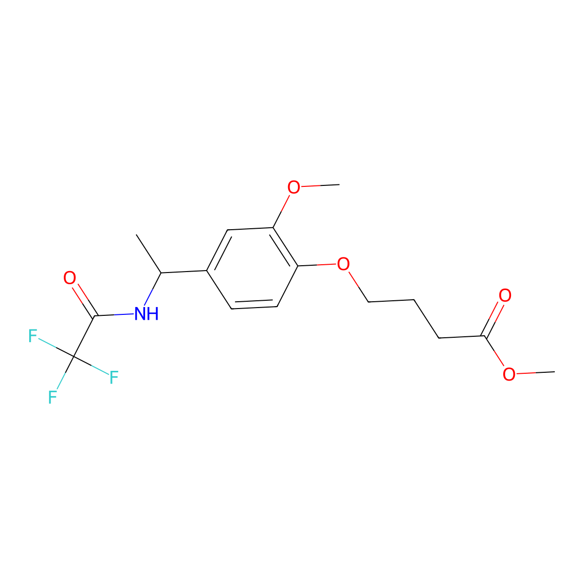 Methyl 4-[2-methoxy-4-[1-[(2,2,2-trifluoroacetyl)amino]ethyl]phenoxy]butanoate molecular structure, CAS 162827-95-4