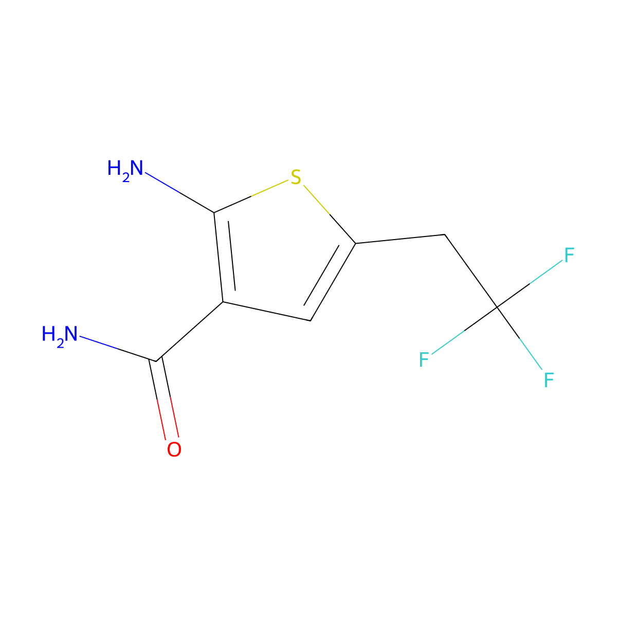 2-Amino-5-(2,2,2-trifluoroethyl)-thiophene-3-carboxamide molecular structure, CAS 1628317-82-7