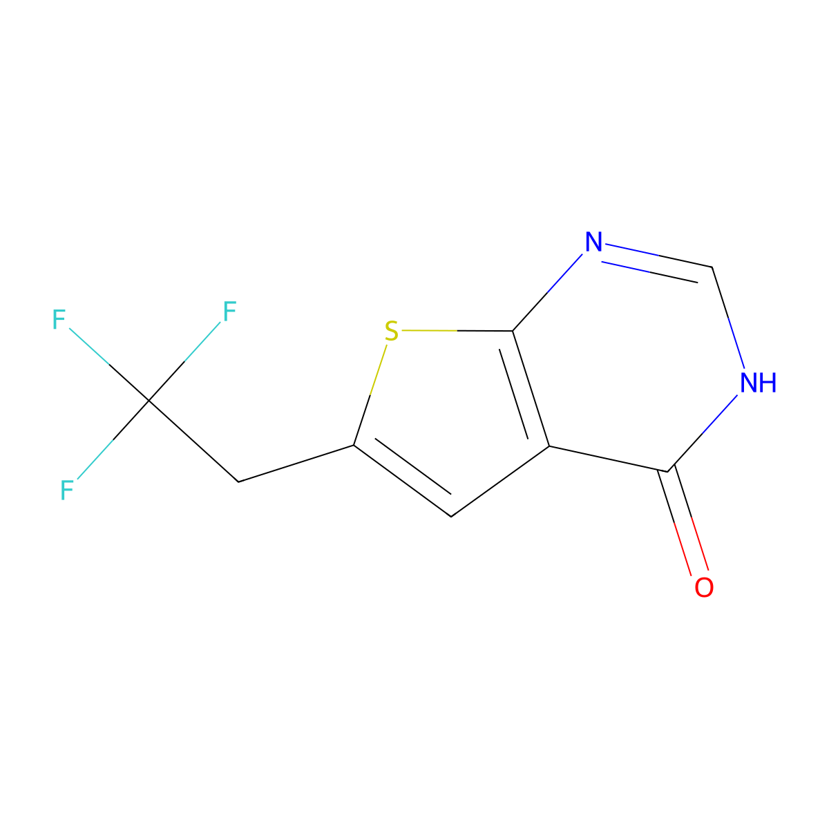6-(2,2,2-trifluoroethyl)thieno[2,3-d]pyrimidin-4(3H)-one molecular structure, CAS 1628317-84-9