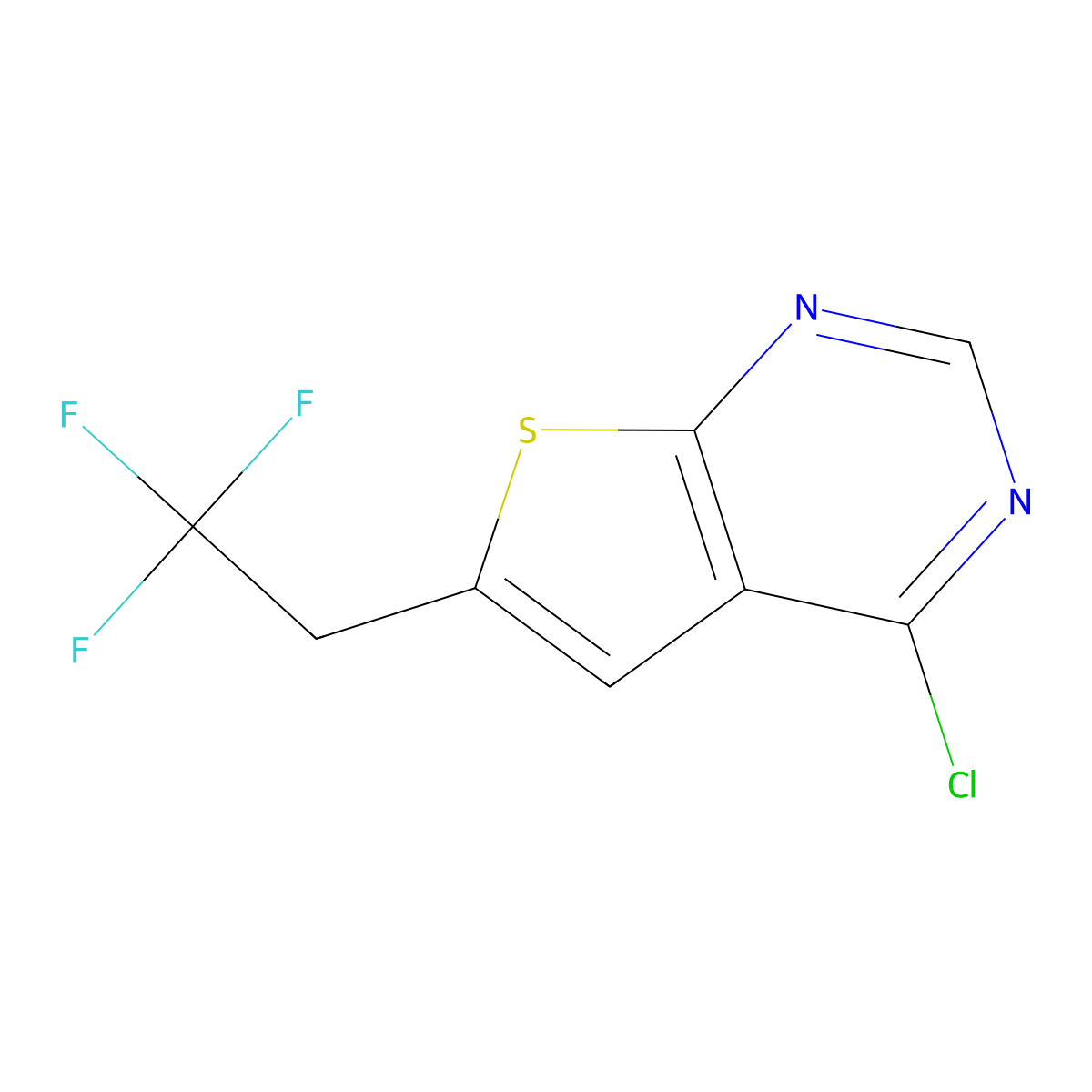 4-Chloro-6-(2,2,2-trifluoroethyl)thieno[2,3-d]pyrimidine molecular structure, CAS 1628317-85-0