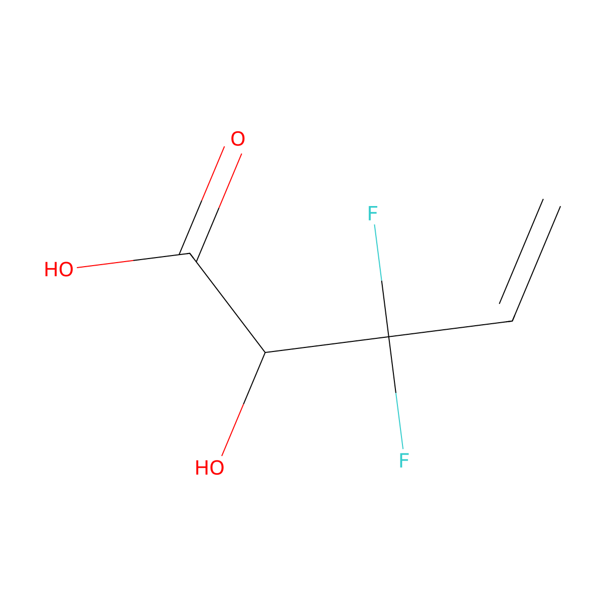 3,3-Difluoro-2-hydroxypent-4-enoic acid molecular structure, CAS 1628332-54-6