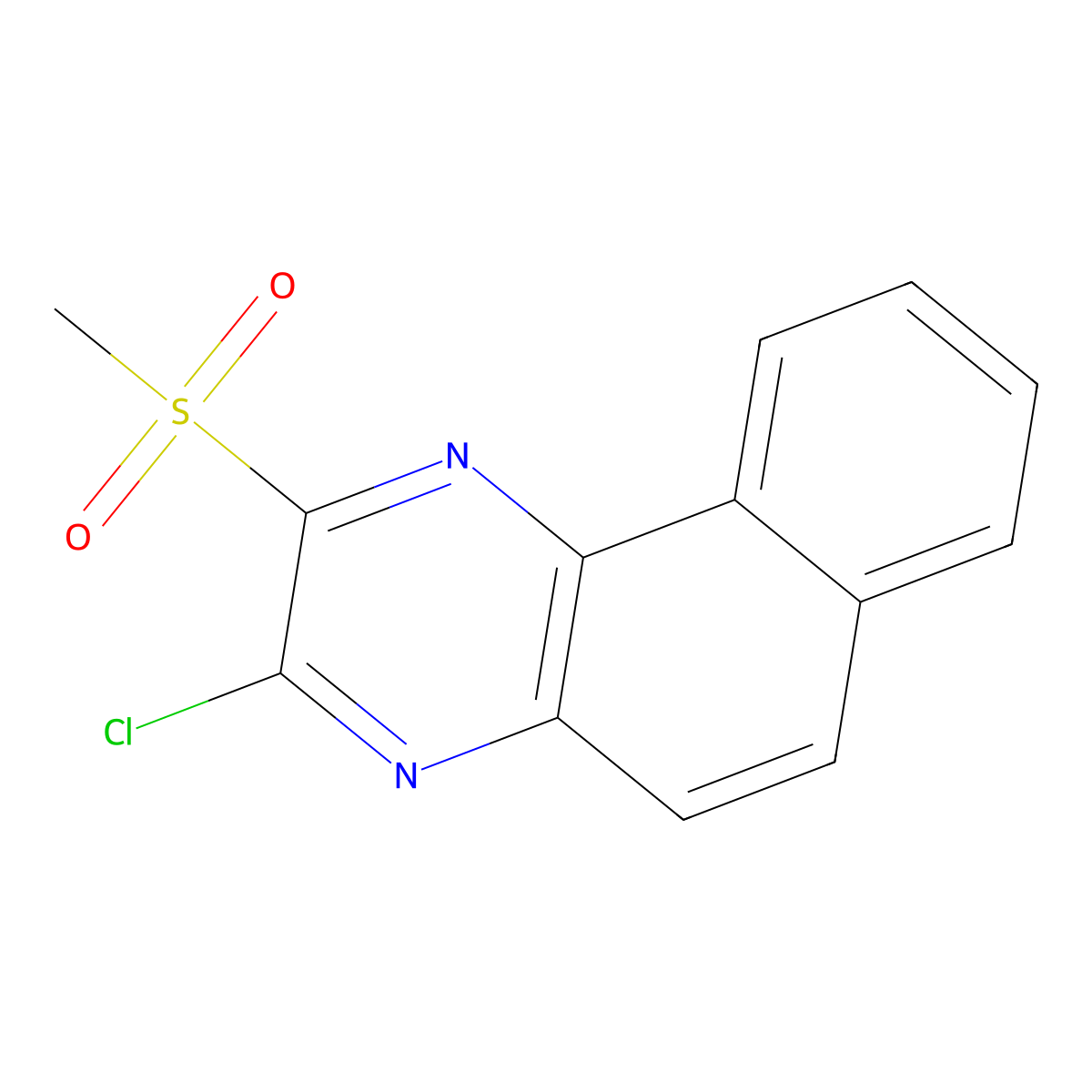 3-Chloro-2-(methylsulfonyl)benzo[f]quinoxaline molecular structure, CAS 1628332-59-1