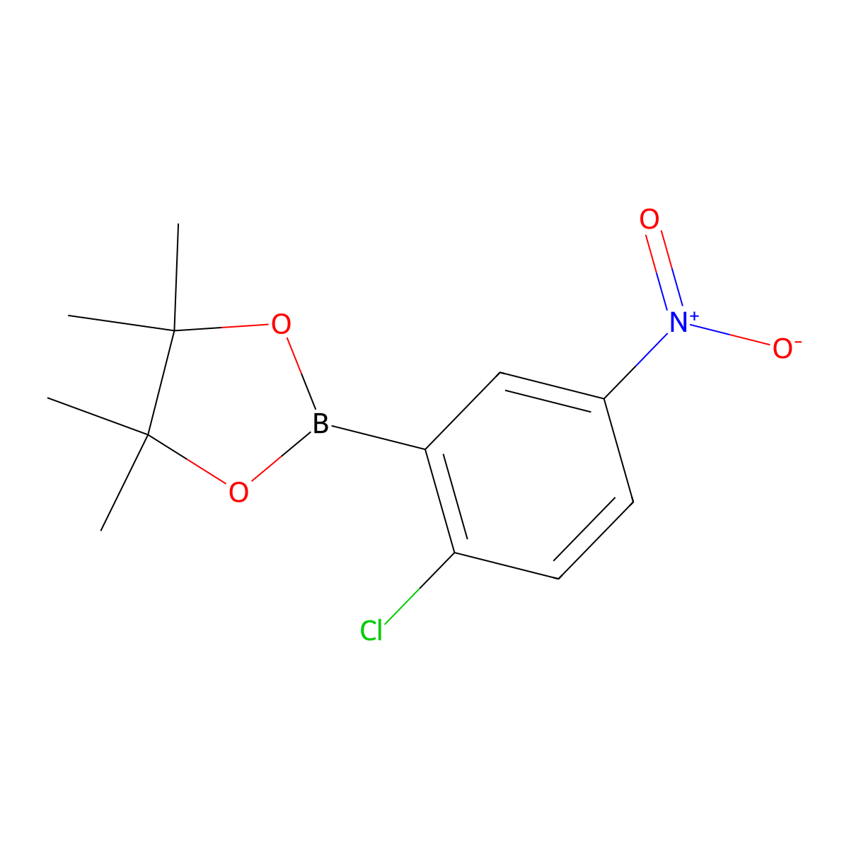 2-(2-Chloro-5-nitrophenyl)-4,4,5,5-tetramethyl-1,3,2-dioxaborolane molecular structure, CAS 1628340-82-8