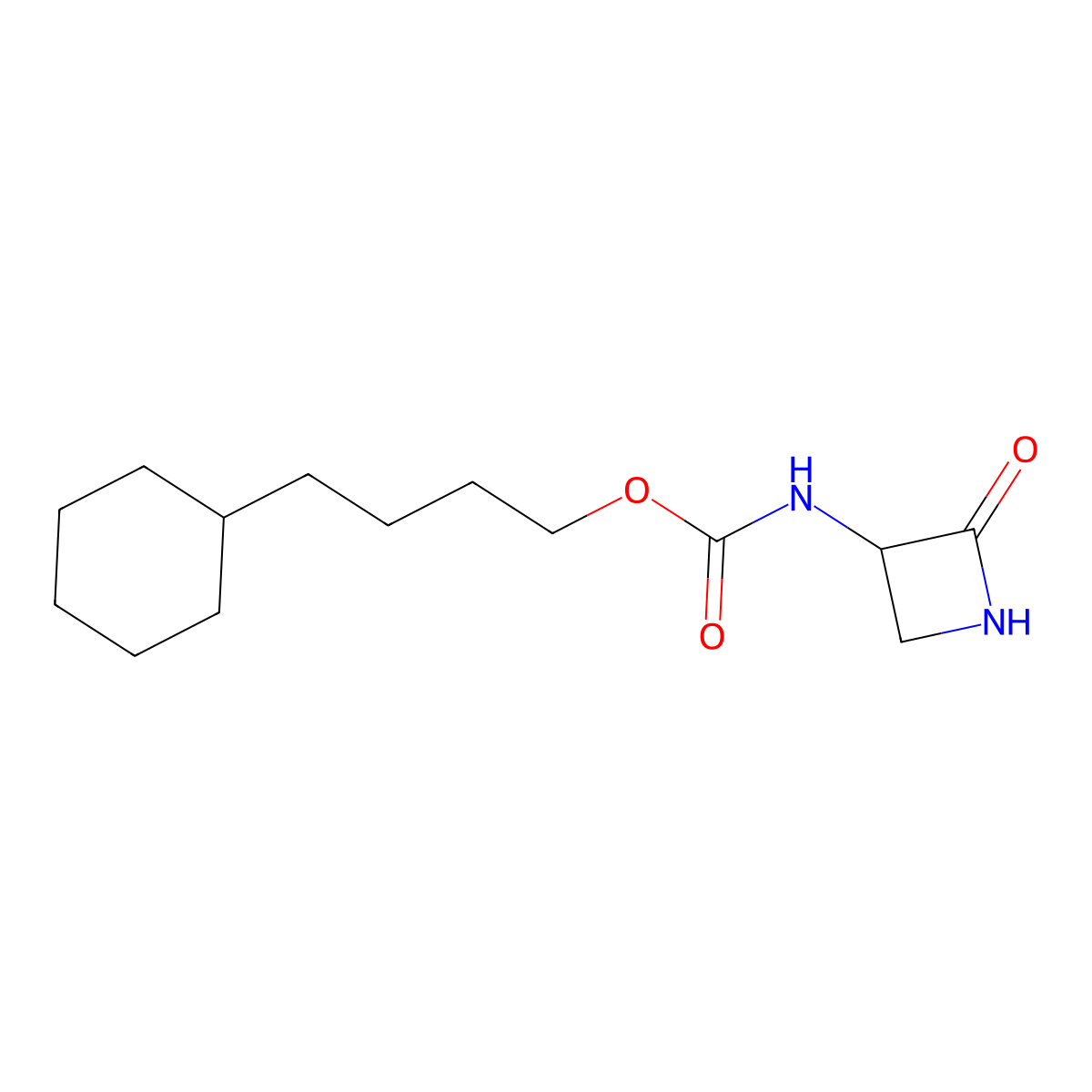 4-cyclohexylbutyl N-[(3S)-2-oxoazetidin-3-yl]carbamate molecular structure, CAS 1628343-77-0