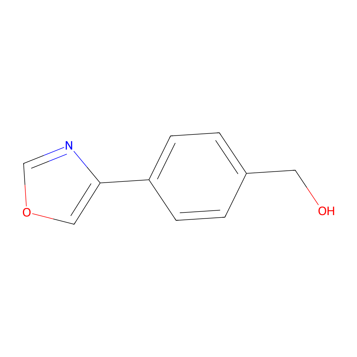 (4-(Oxazol-4-yl)phenyl)methanol molecular structure, CAS 1628346-87-1